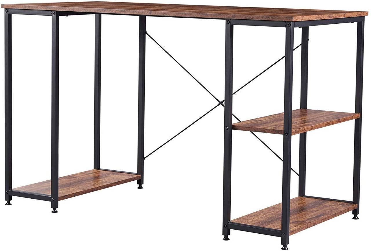 Woltu Schreibtisch (1-St), aus Holz und Stahl, mit Ablage, ca. 120x60x75 cm