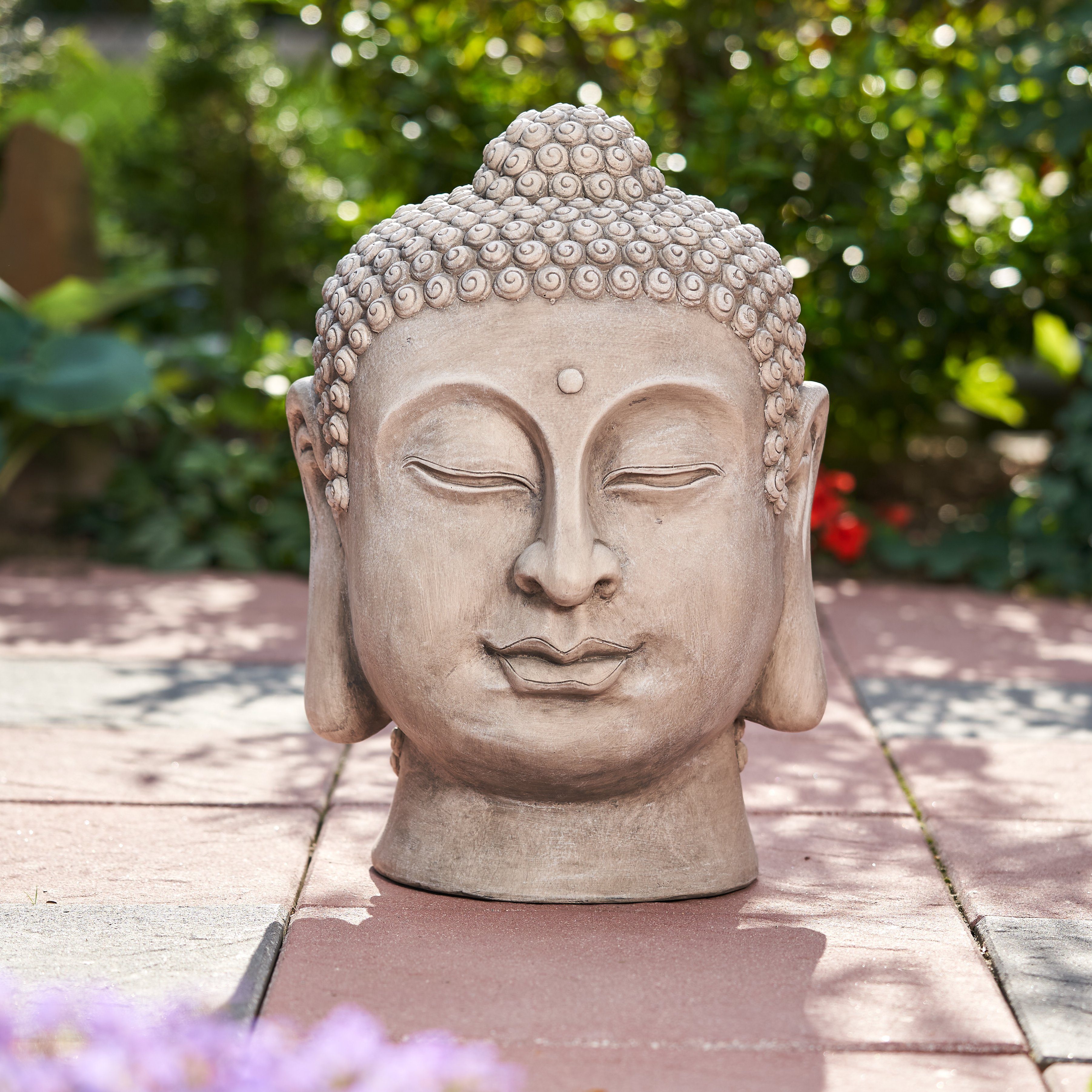 NEUSTEIN Buddhafigur XXL Buddha Kopf 50cm Figur Steinfigur Skulptur