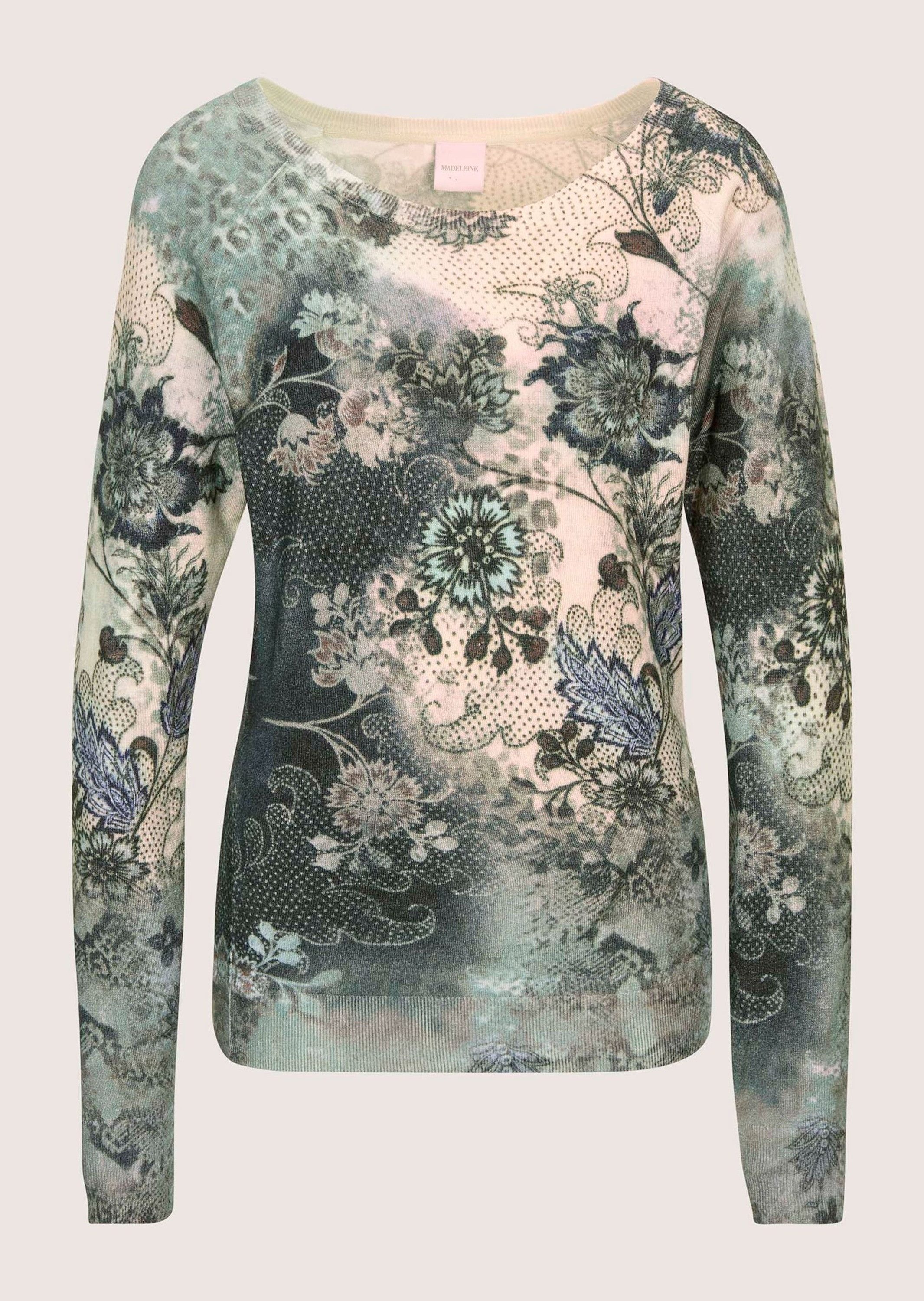 Strickpullover Glattstrickpullover mit Allover-Print