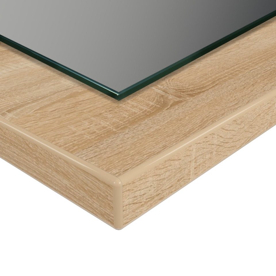 MySpiegel.de Wandspiegel Doman auf dekorativen Holzplatte im modernen Stil mit elegantem Rahmen