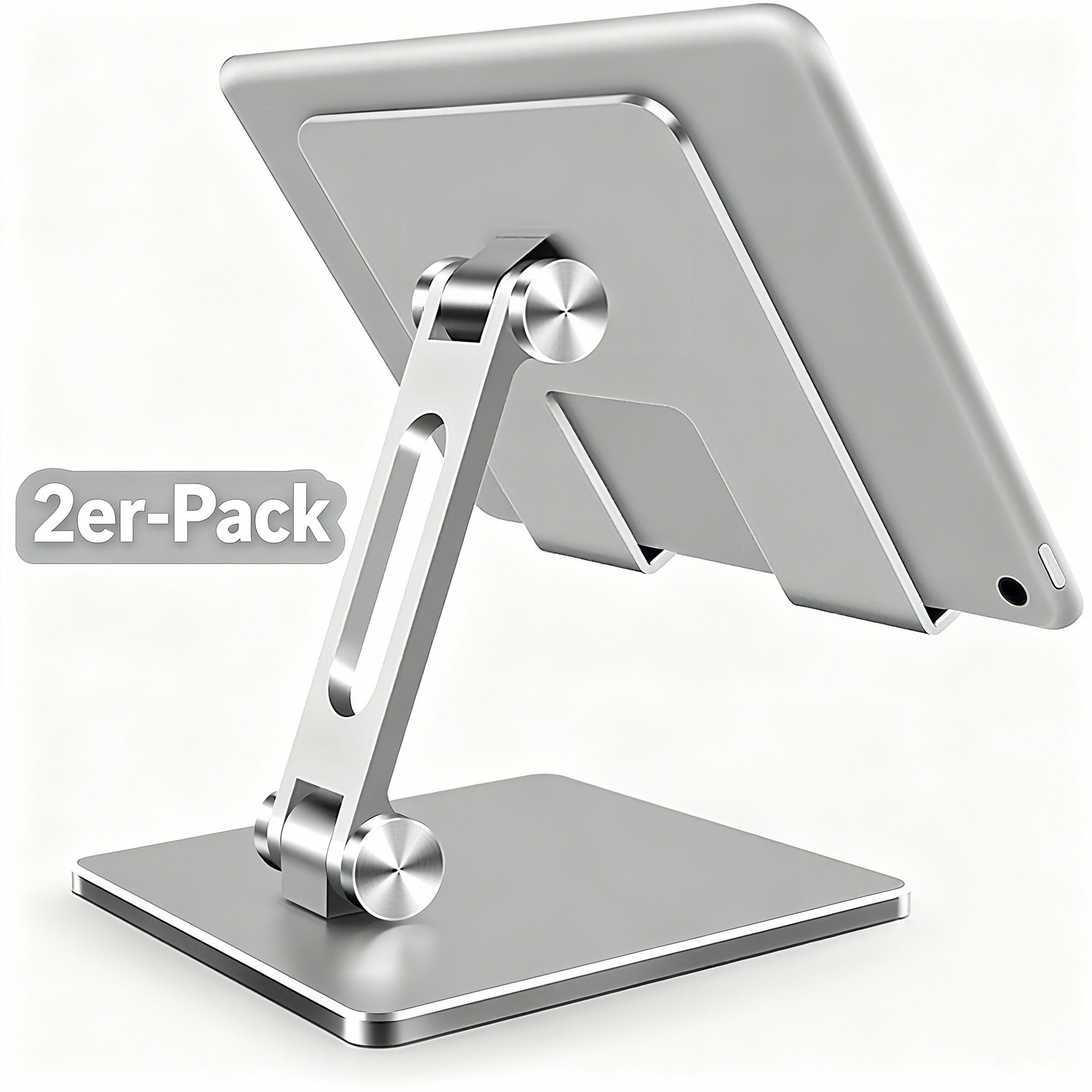 POPOLIC Tablet-Halterung verstellbarer, zusammenklappbarer Tablet-Ständer Tablet-Ständer, (Desktop-Tablet-Ständer aus Aluminium mit zweiachsigem Tablet-Ständer, 2-tlg., bis zu 13 Zoll Tablet-Ständer)