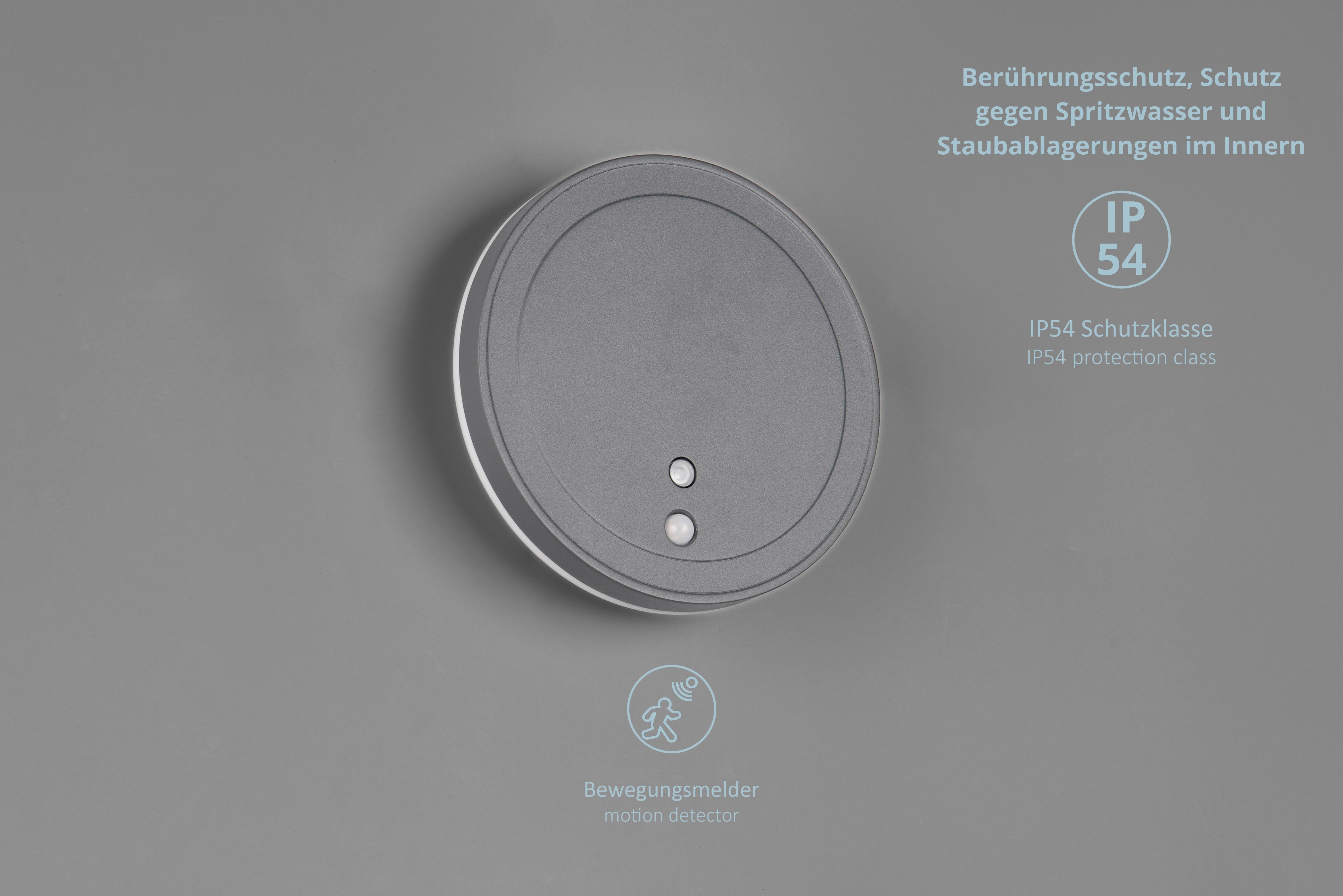 lightling LED Außen-Wandleuchte Letizia, rund, LED fest integriert, indirekte Beleuchtung, Orientierungslicht, USB