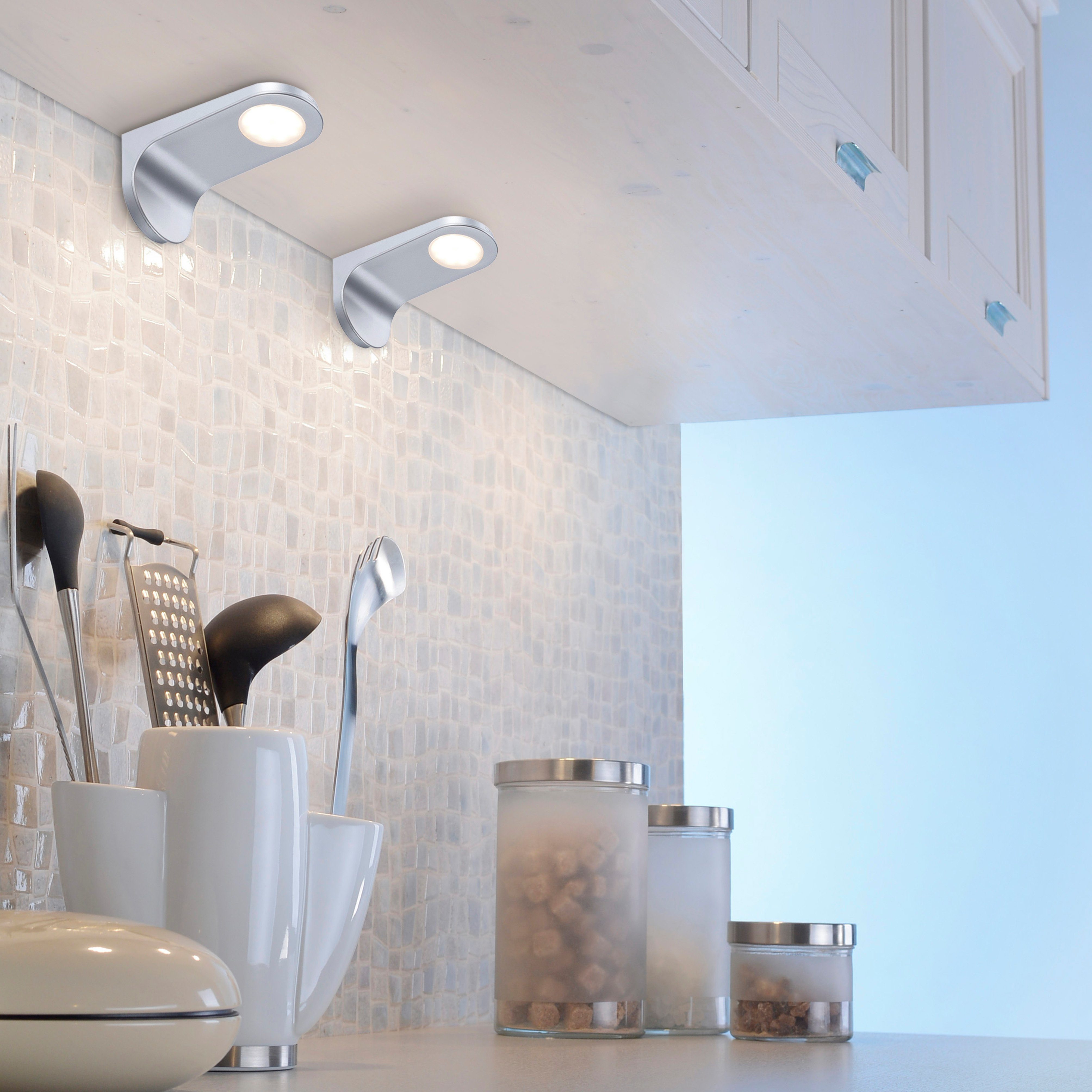 Paul Neuhaus Unterschrankleuchte fest LED Touchdimmer Dimmfunktion, AMON, über dimmbar Küchenlampe, Warmweiß, Unterbauleuchte, LED integriert