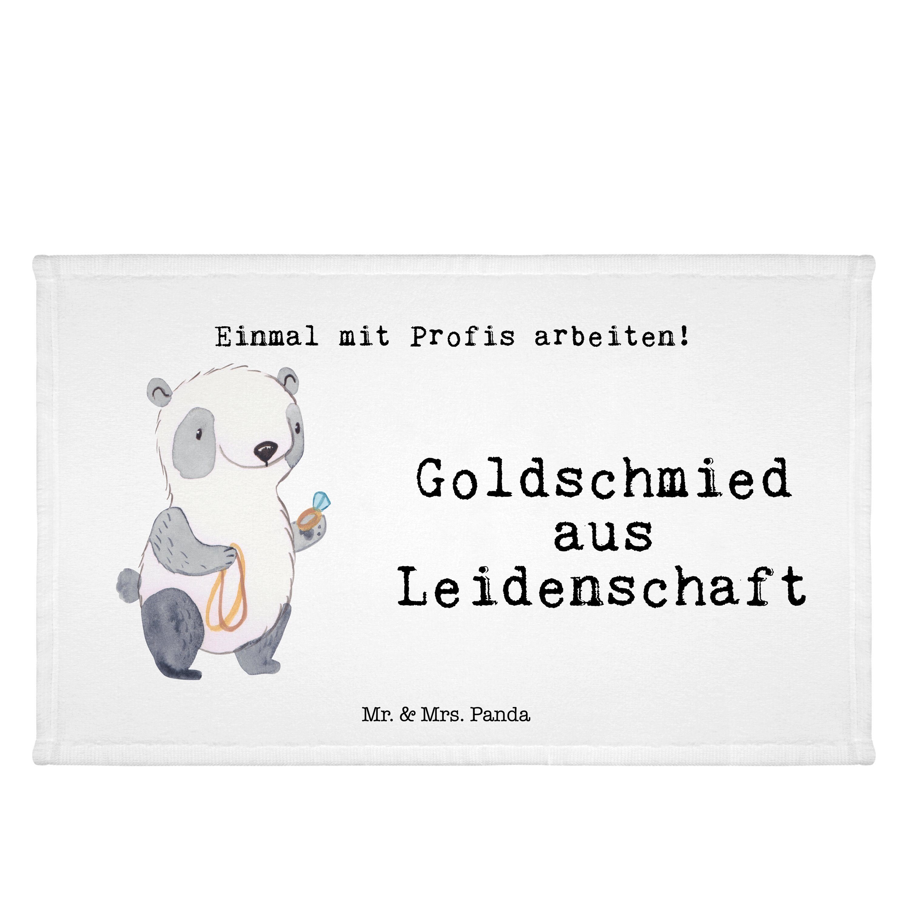 Mr. & Mrs. Panda Handtuch Goldschmied aus Leidenschaft - Weiß - Geschenk, Frottier, Danke, Schm, (1-St)