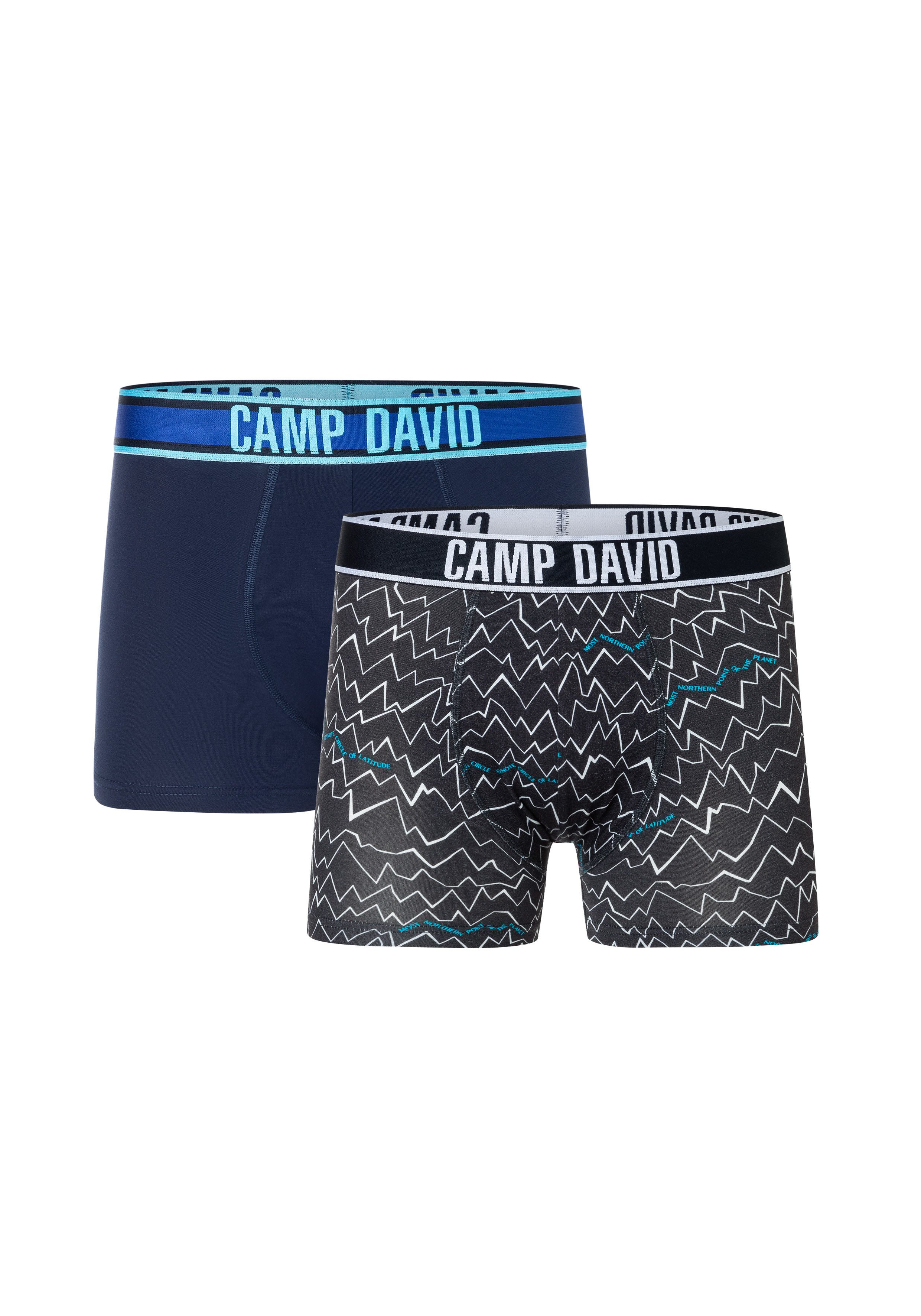 CAMP DAVID Boxershorts casual (2er Pack) mit elastischem Bund günstig online kaufen