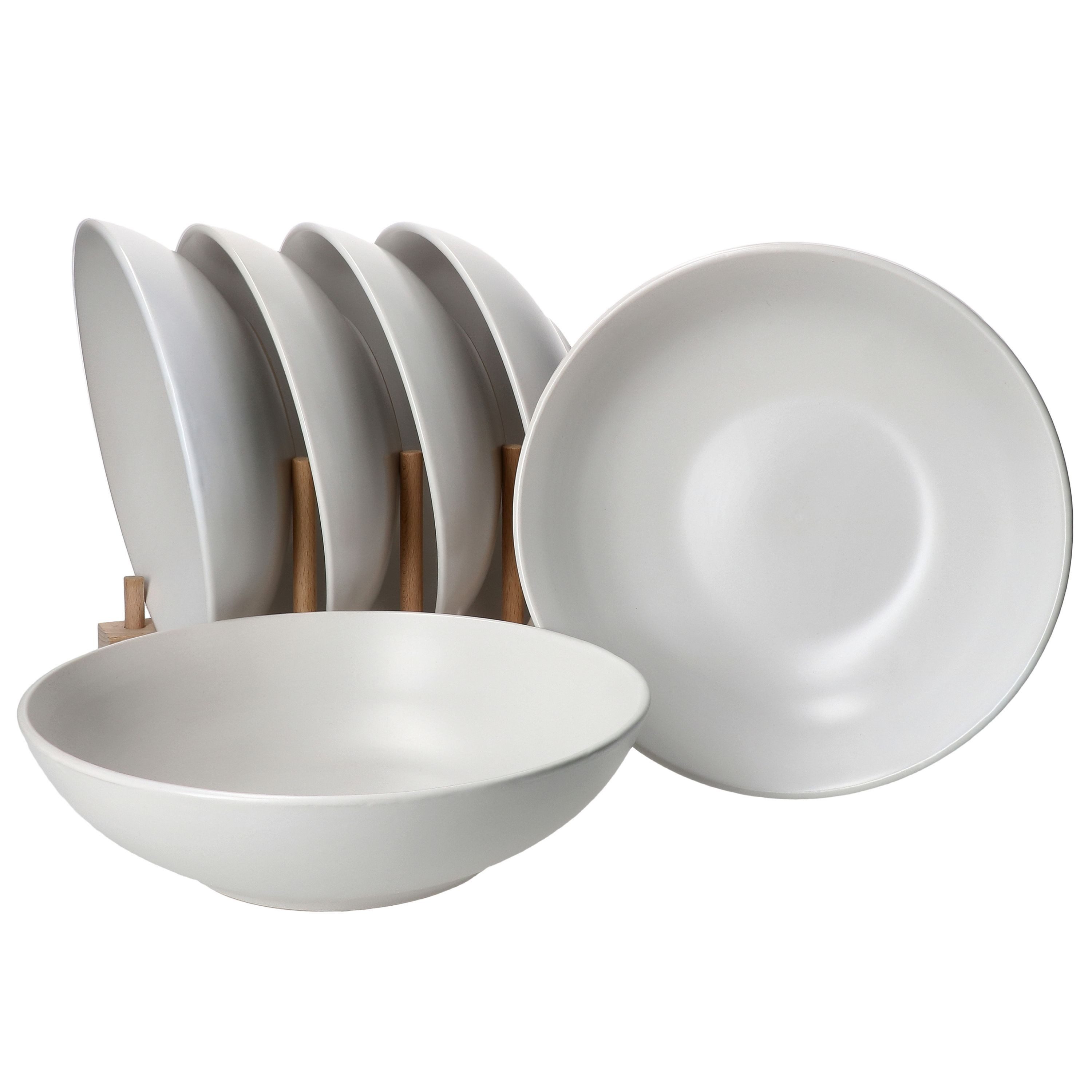 MamboCat Suppenteller 6er Set Suppenteller 20,5cm White Biata Steingut