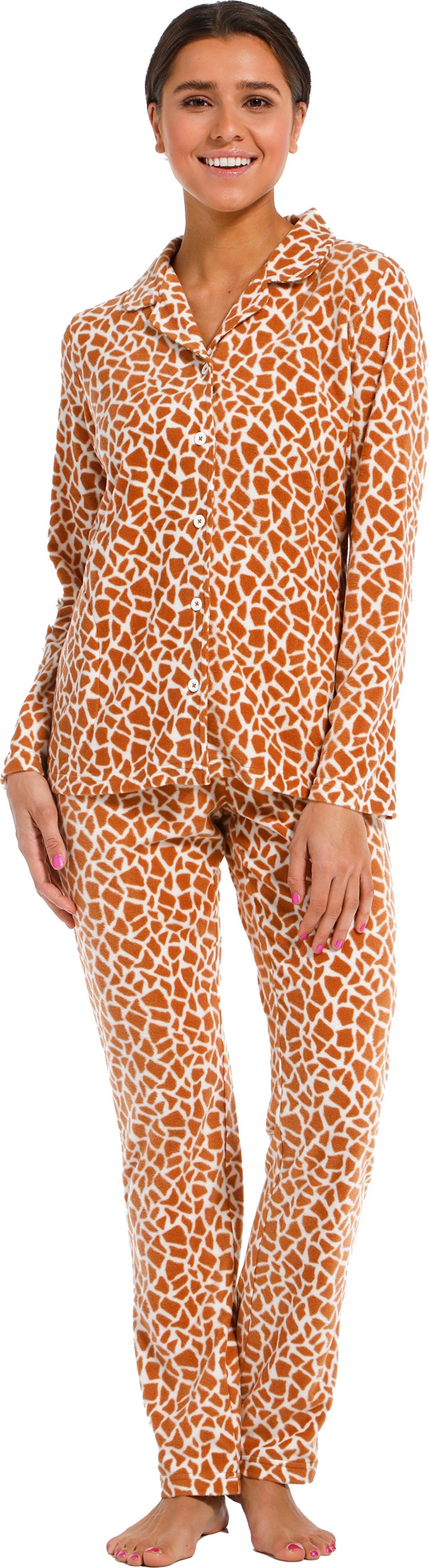 Rebelle Pyjama Damen Fleece Schlafanzug (2 tlg) Kuschelig
