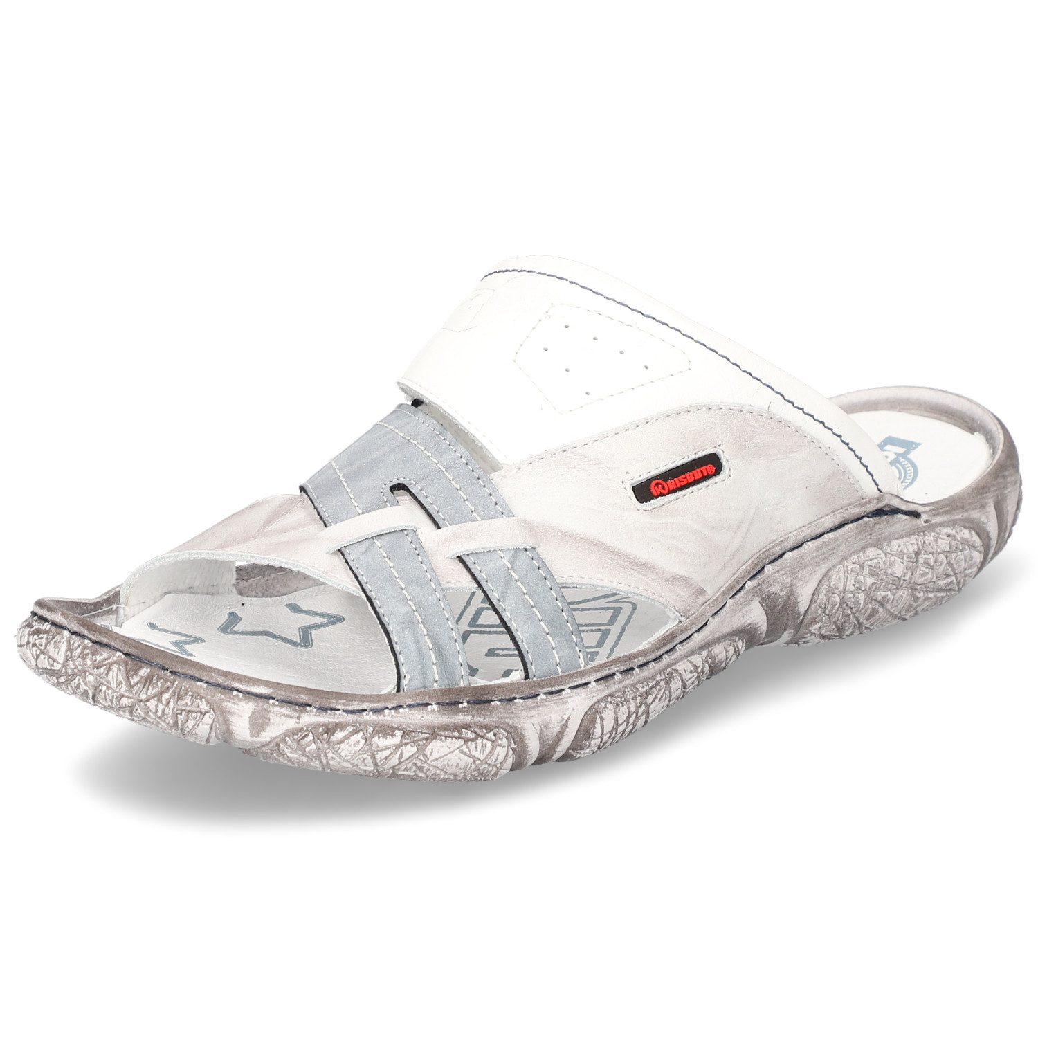 KRISBUT Krisbut 1203-7 Herren Glattleder weiss Pantolette