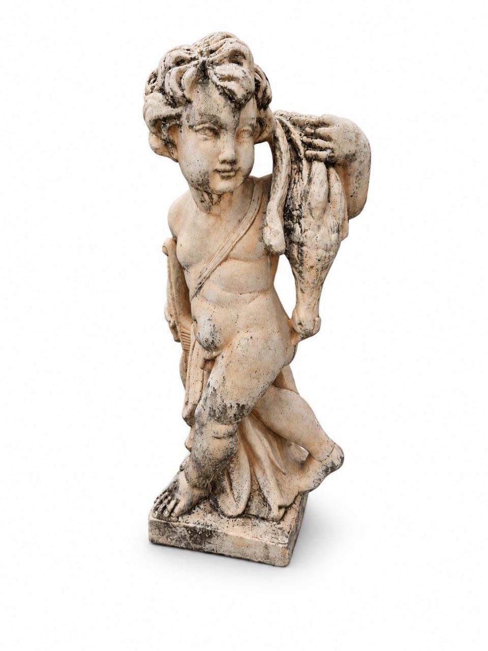JVmoebel Dekofigur Putto Gartenstatue Antik Steinoptik Beige Outdoor 80 cm Sofort (Einzelset, 1 St., Einzelartikel), Made in Europe