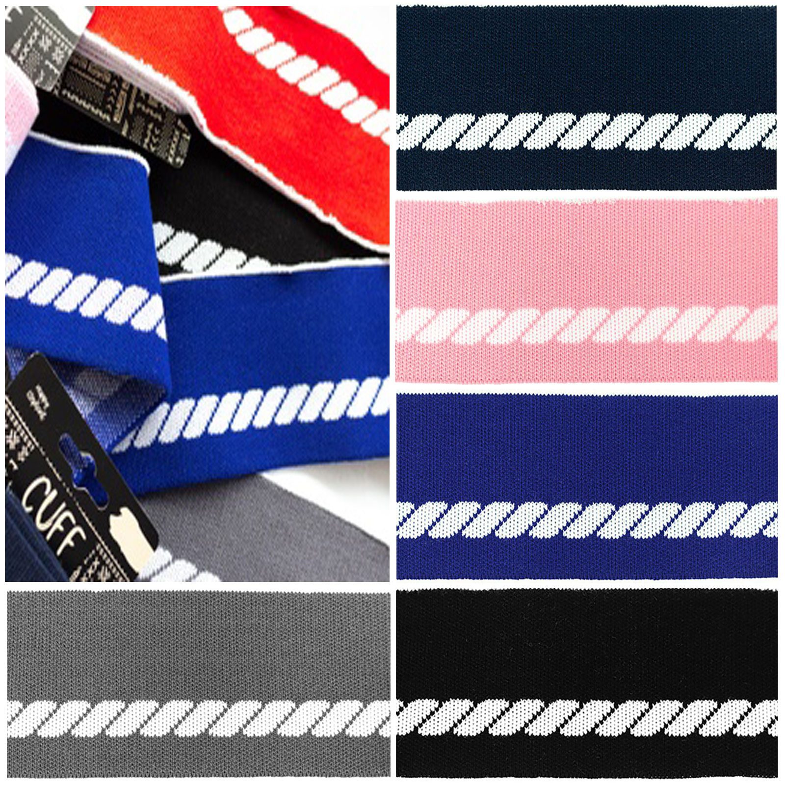 maDDma Stoff Cuff Bündchen Strickbündchen 110x7cm Baumwolle, Maritim grau