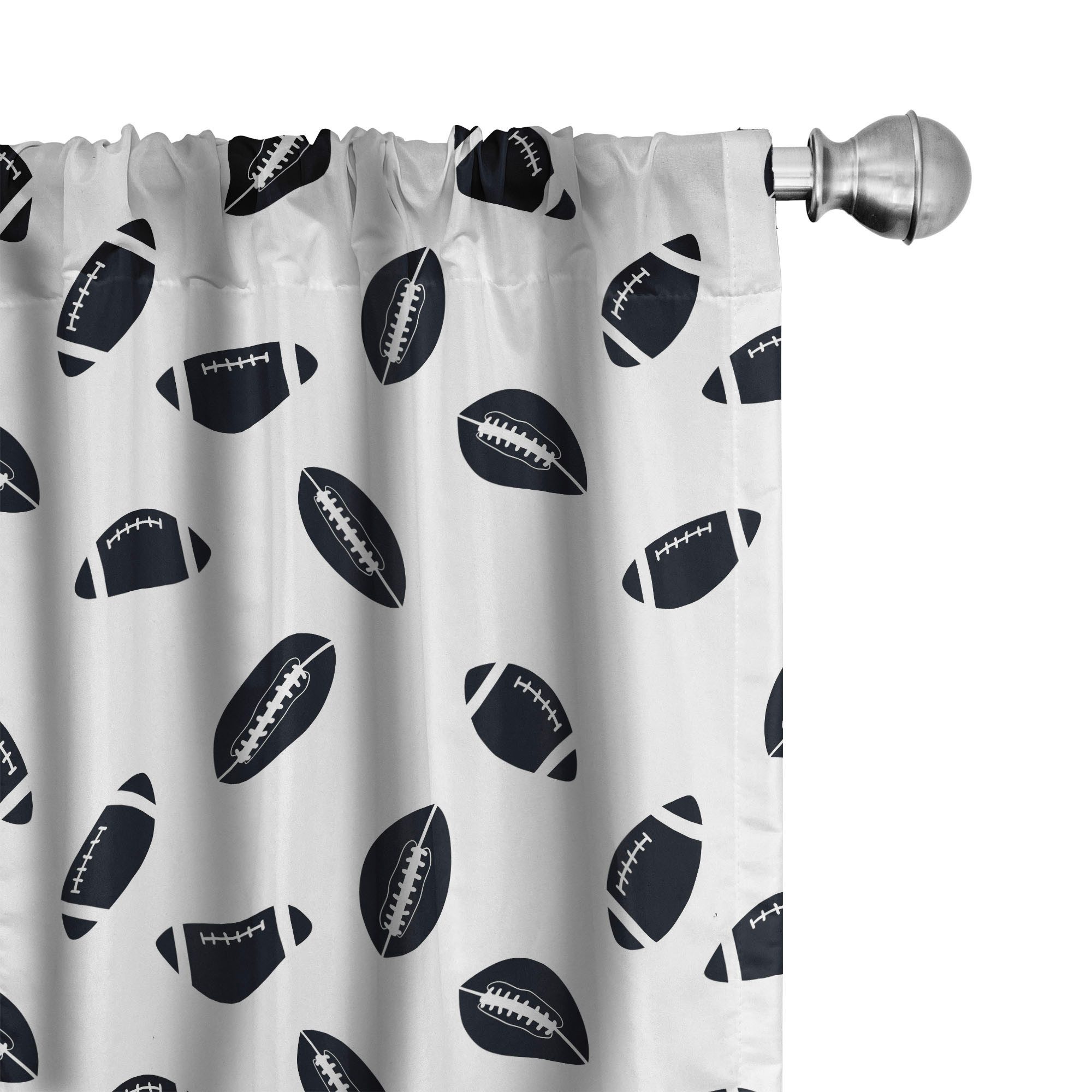 Abakuhaus Gardine Vorhang für Wohnzimmer Schlafzimmer Dekor, Microfaser, American Football schwarz Balls