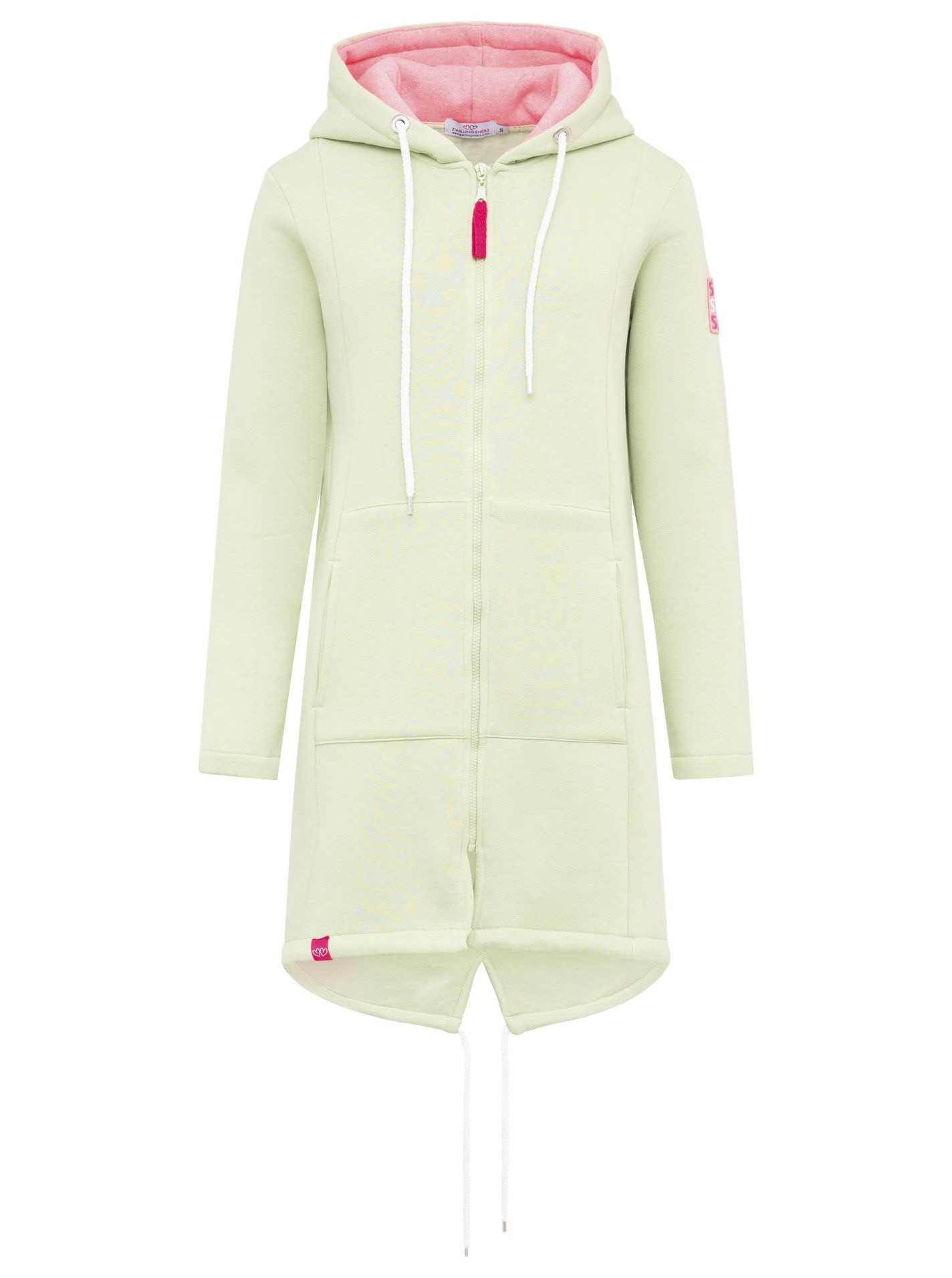 Kapuzensweatjacke Zwillingsherz Hoodiemantel "Be Positive"