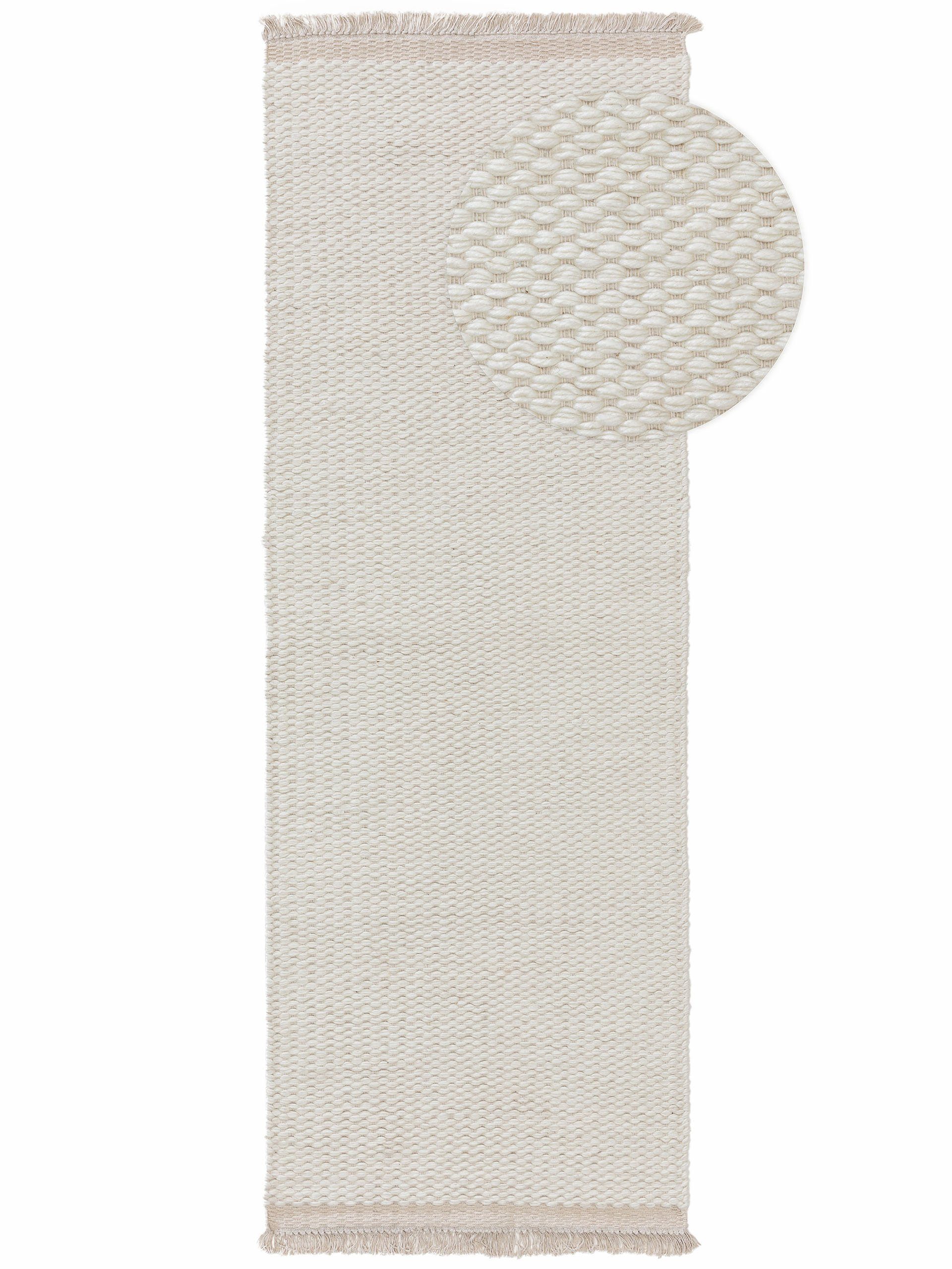 Wollteppich Lana, benuta, rechteckig, Höhe: 5 mm, Wolle, handgewebt, Uni, Hygge & Cozy, Flur / Diele,Schlafzimmer