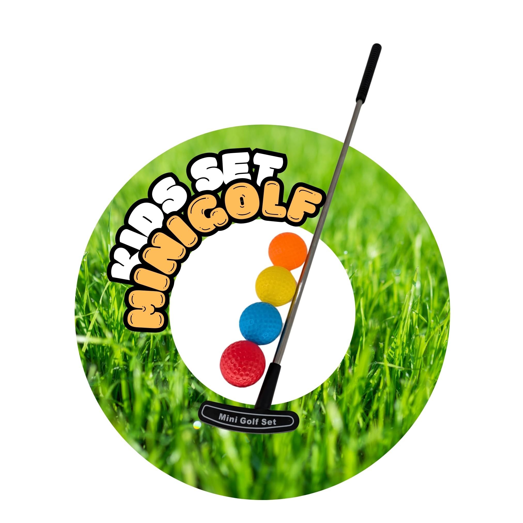 TronicXL Minigolf-Set Kinder Minigolf Set Schläger 4 Bälle Mini Golf Minigolfschläger Spiel, (6-tlg), für drinnen und draußen Komplett zu hause