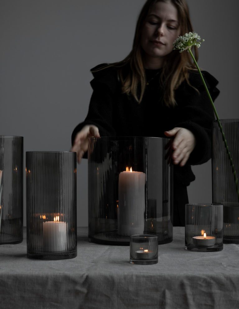 Storefactory Windlicht Windlicht/Vase RAMSJÖ XL Glas grau, Ø 25x30 cm günstig online kaufen