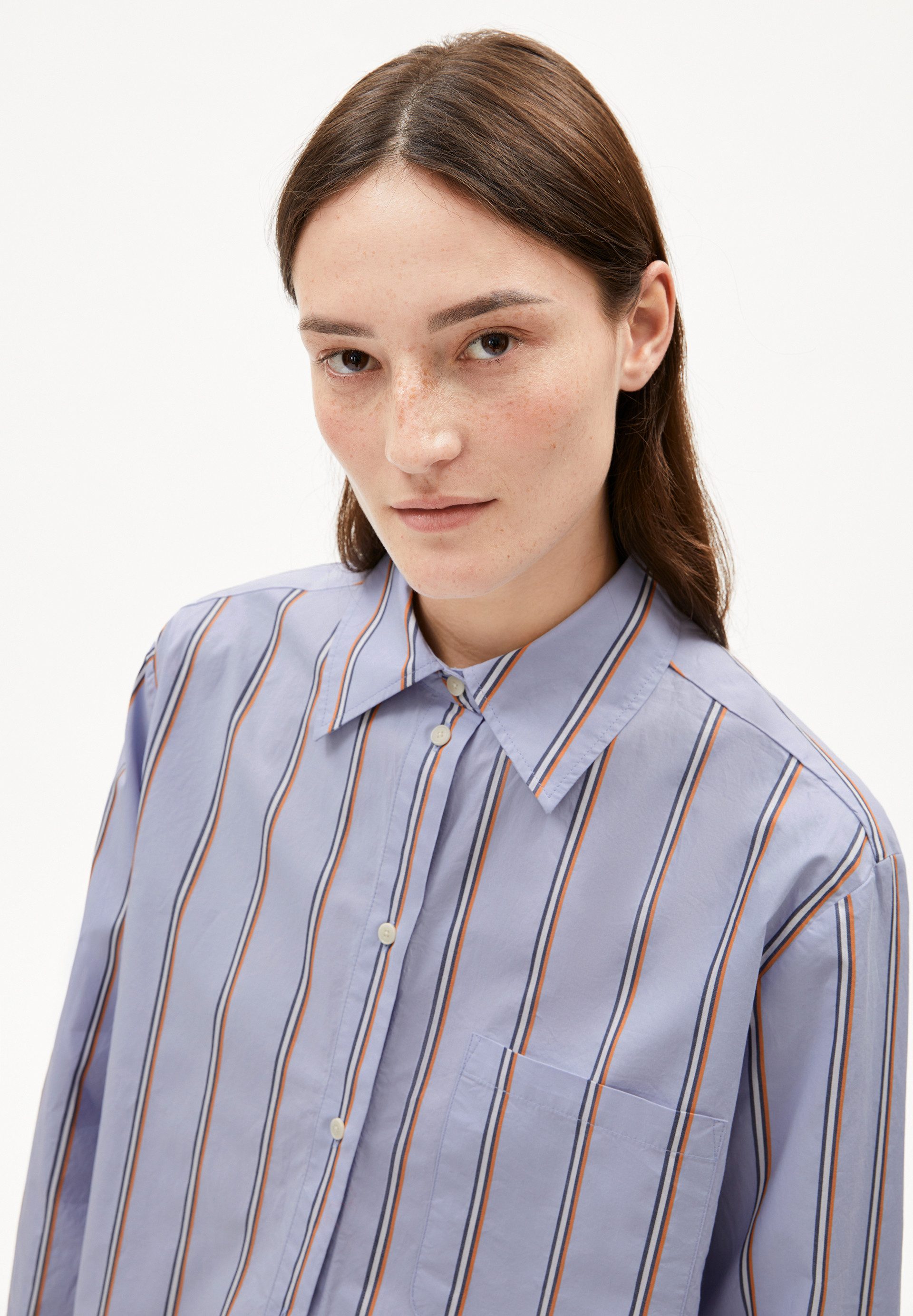 Armedangels Langarmbluse HALIAA STRIPED Bluse aus Bio-Baumwolle Loose Fit