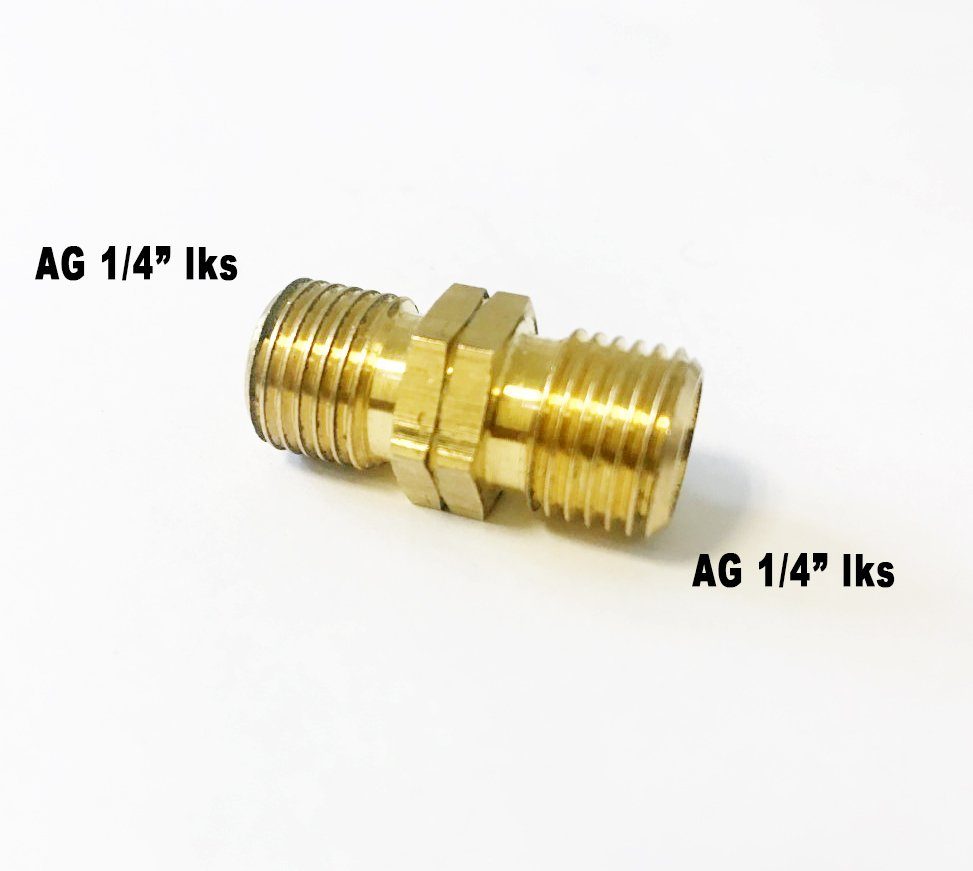 Phönix Germany Anschlussstück Verbindungsstück Gasschlauch Verbinder 1/4"lks x 1/4"lks, (1/4 " Außengewinde (links) x 1/4" Außengewinde (links), 1-tlg), Verbinder Gasschlauch