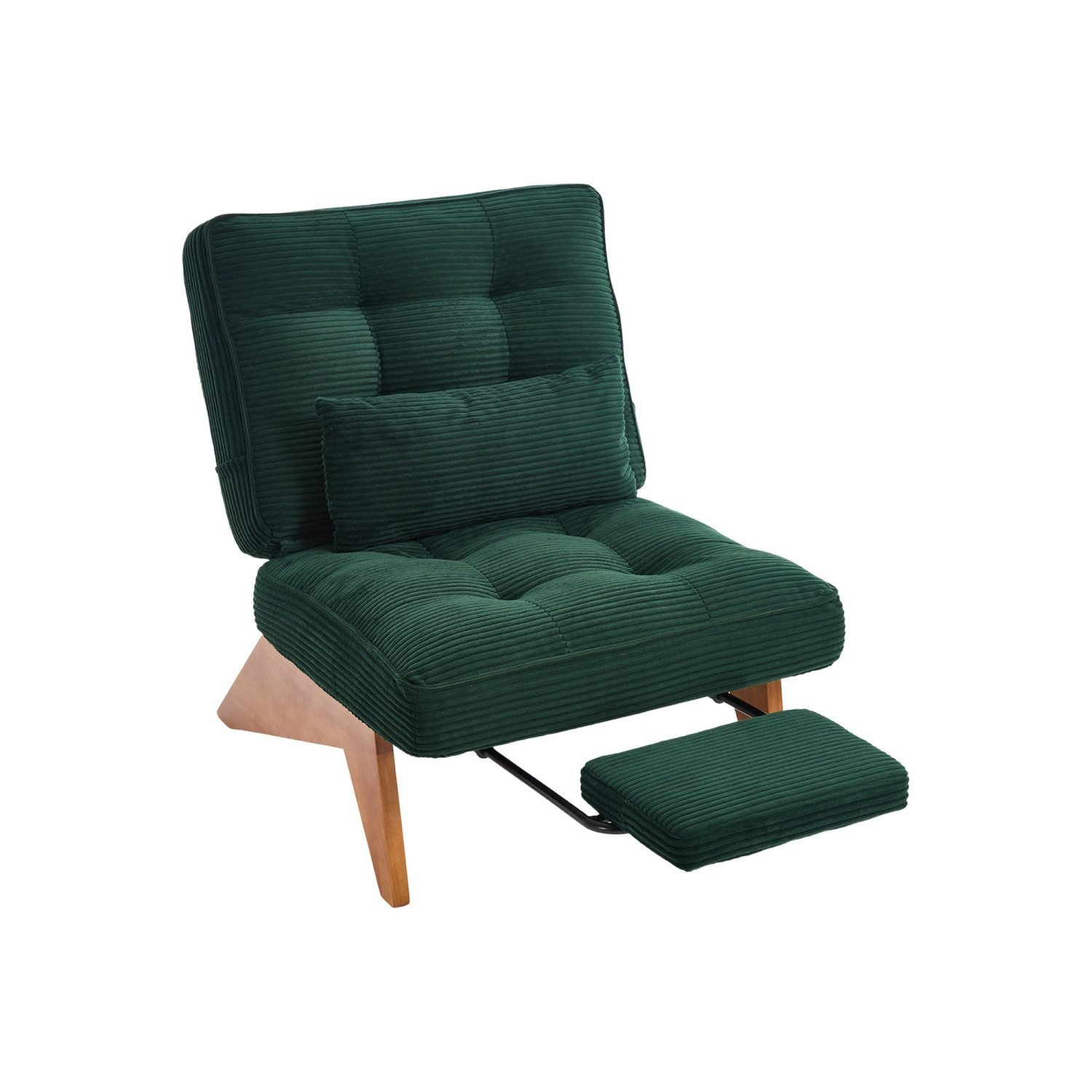 Loungesessel Relaxsessel aus Kord,mit Fußstütze & Lendenkissen