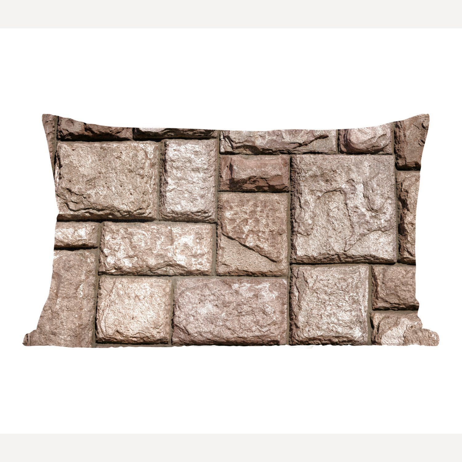 MuchoWow Dekokissen Mauer mit verschiedenen Steinen, Wohzimmer Dekoration, Zierkissen, Dekokissen mit Füllung, Schlafzimmer