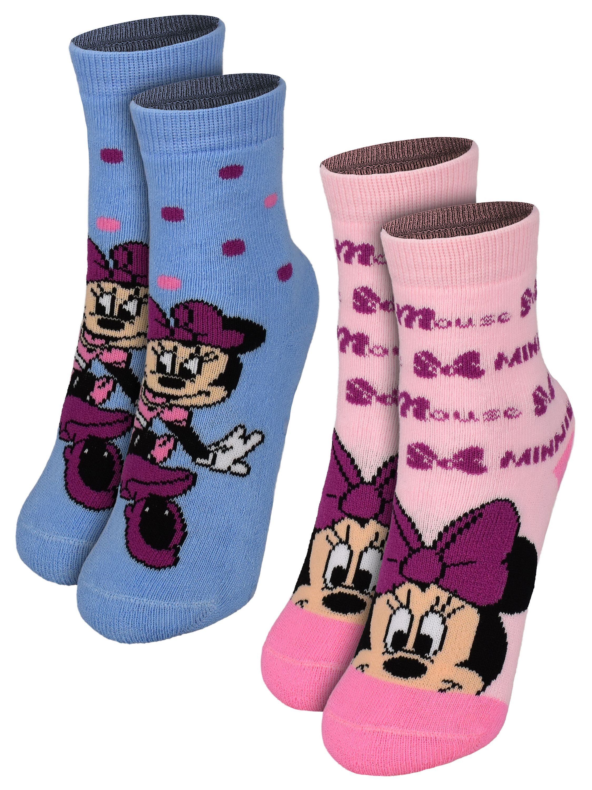 Socken Disney Minnie Mouse ABS Socken Stoppersocken Söckchen (2er Pack)