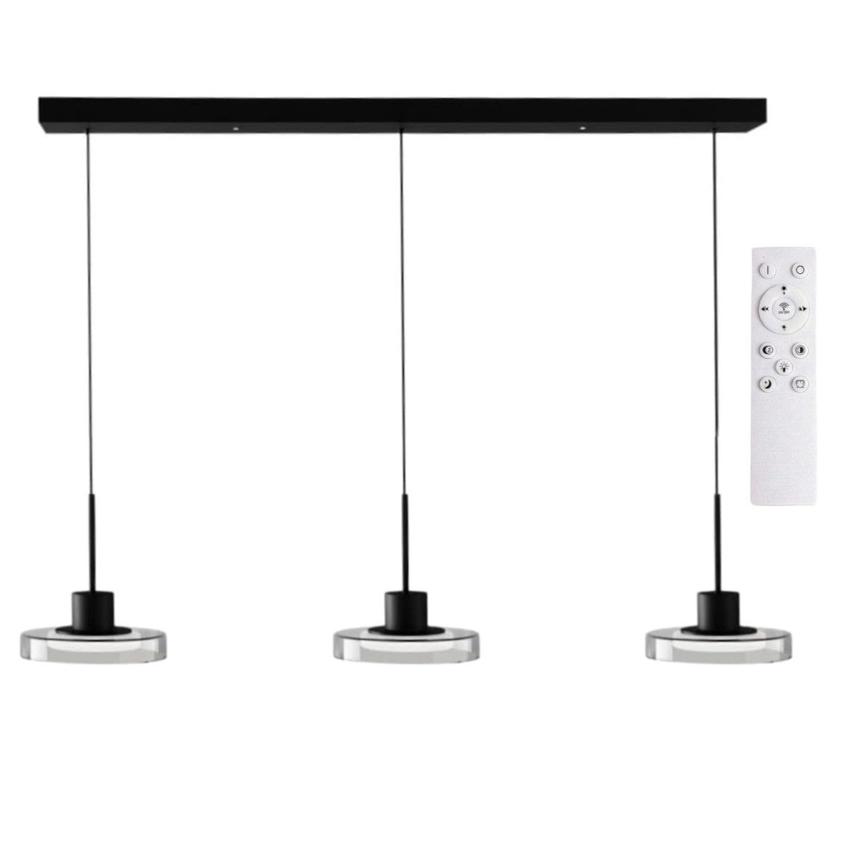 Liadomo LED Pendelleuchte Volos, dimmbar, LED fest integriert, Warmweiß, Neutralweiß, Tageslichtweiß, aus Glas, Fernbedienung inkl., Nachtlicht, Timerfunktion