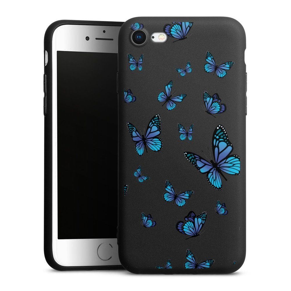DeinDesign Handyhülle Schmetterling Muster transparent Butterfly Pattern  Transparent, Apple iPhone SE (2020) Silikon Hülle Premium Case Handy  Schutzhülle
