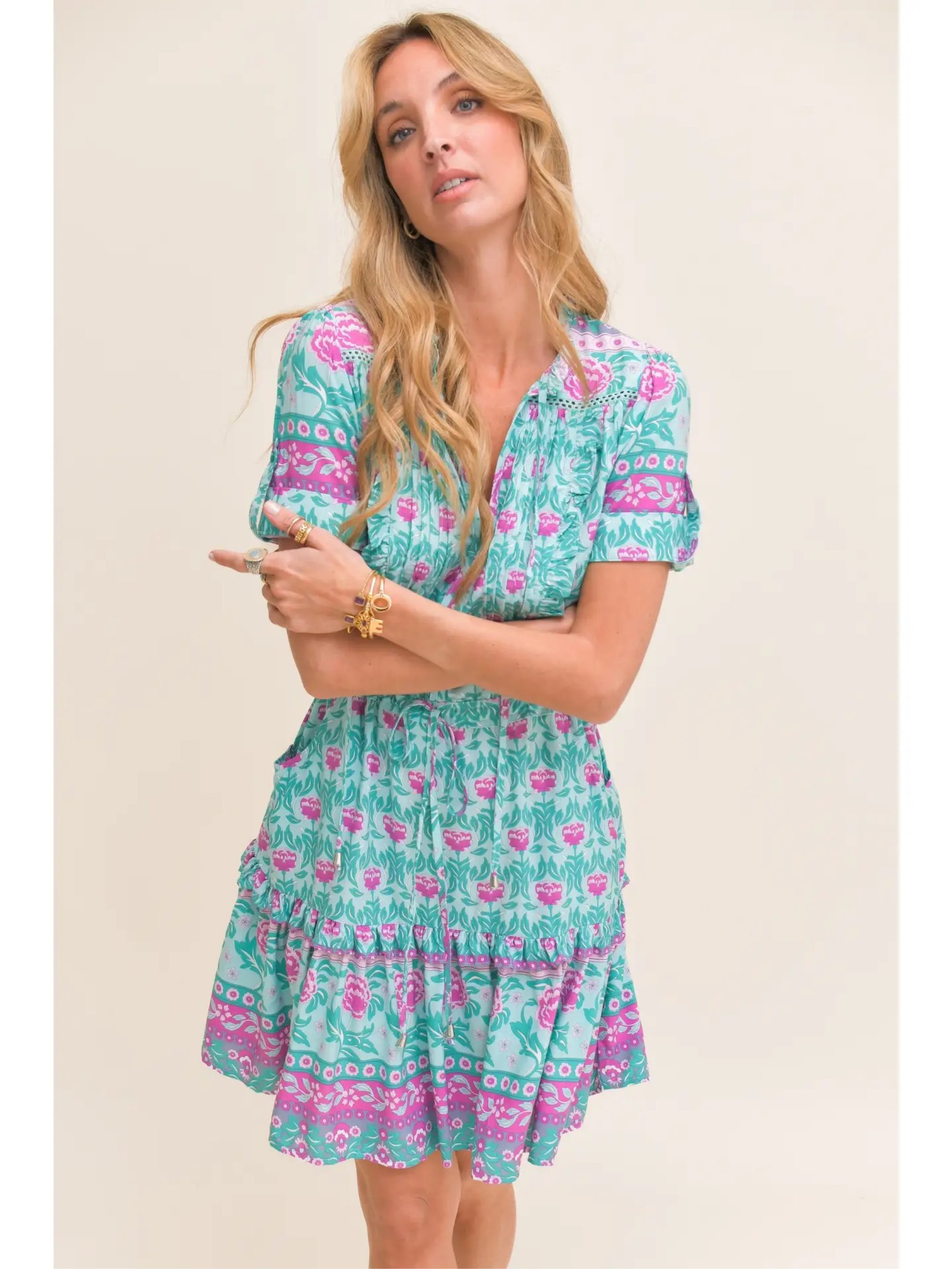 ANNIS Fashion & Accessoires Sommerkleid "OCEAN FLOWER" v. Jaase (1-tlg) Viskose, sommerlicher Print
