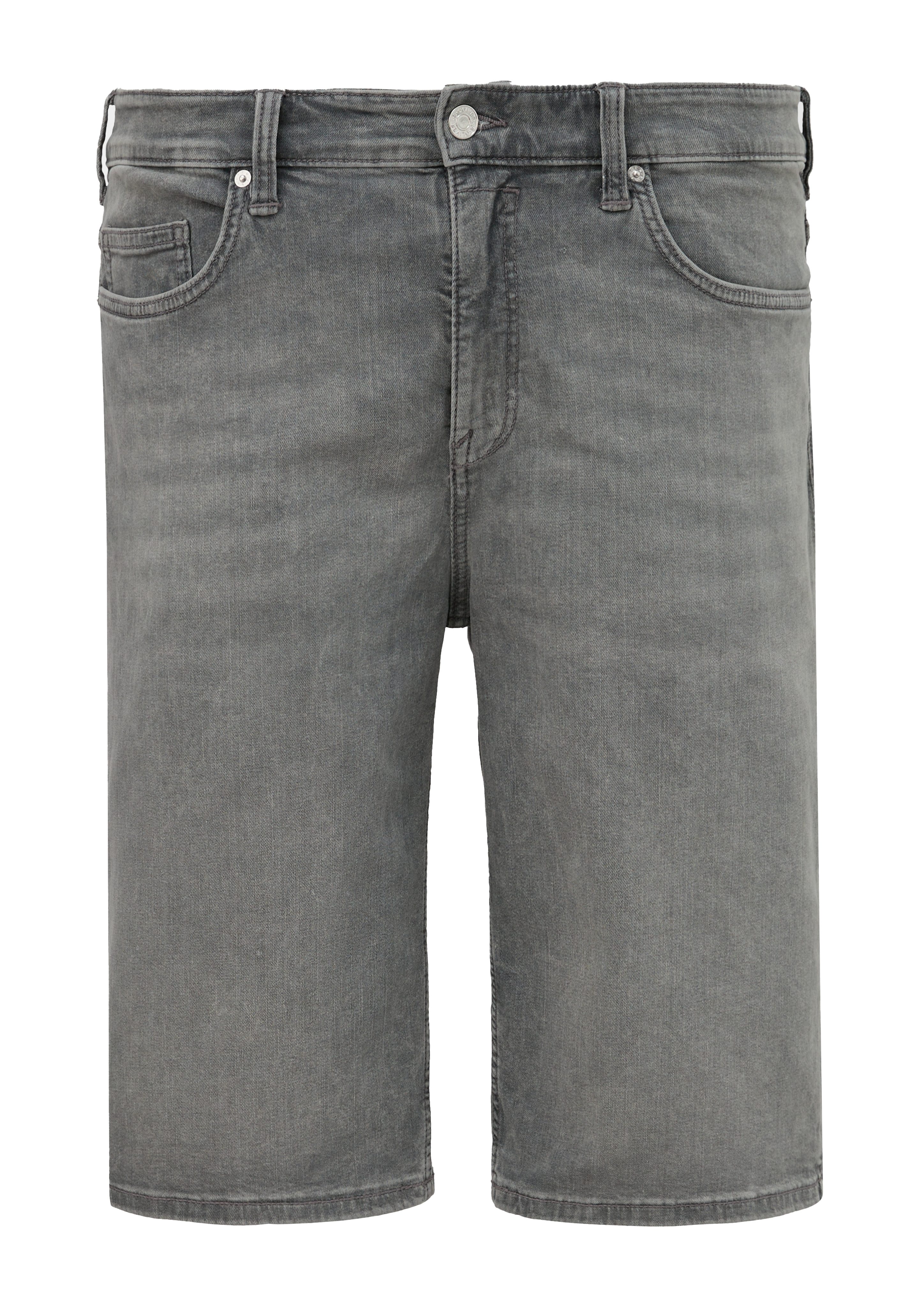 s.Oliver Jeansshorts Jeans-Bermuda Casby / / Fit steingrau Relaxed Straight Mid Rise Waschung / Leg