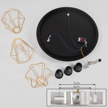 hofstein Deckenleuchte »Arenzano« moderne Deckenlampe aus Metall in Schwarz/Messingfarben, ohne Leuchtmittel, mit Schirmen in Gitter-Optik und Lichteffekt, E27