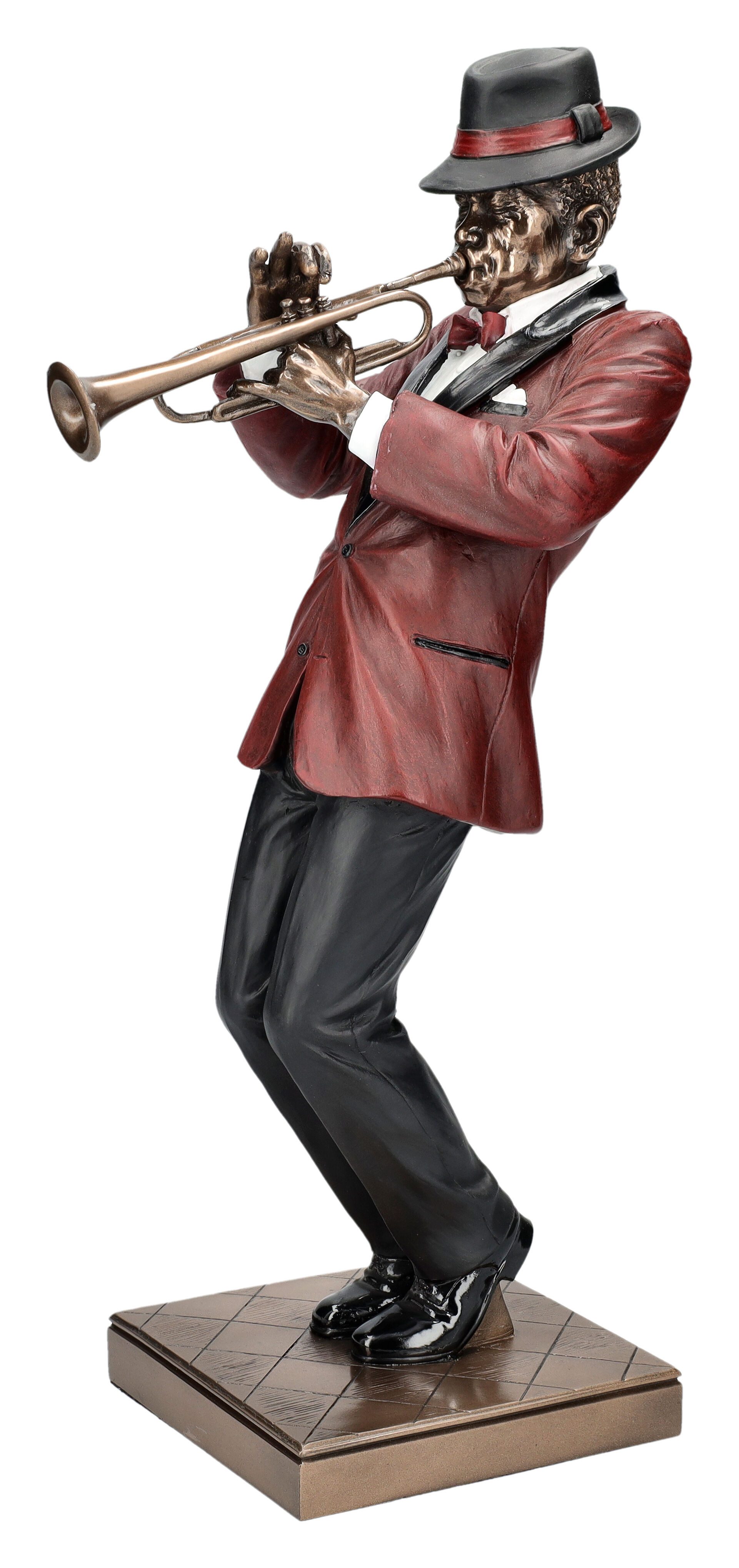 Figuren Shop GmbH Dekofigur The Jazz Band Figur - Trompeter rot - Veronese - Musiker Dekofigur