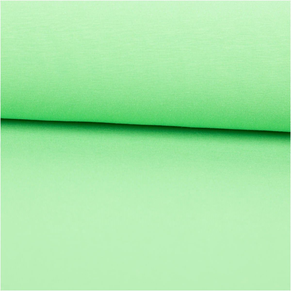 SCHÖNER LEBEN. Stoff Jersey Stoff Meterware Bio Baumwolljersey einfarbig Limette 150cm, allergikergeeignet