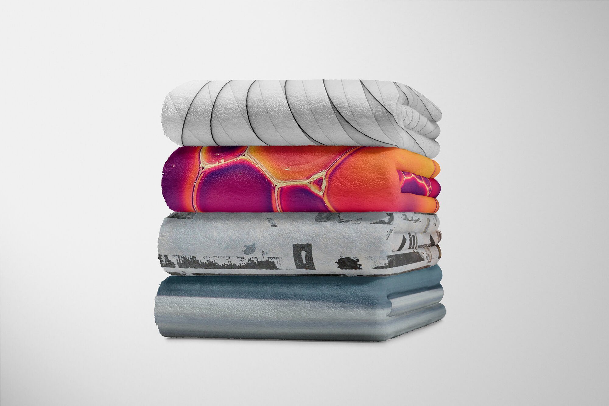 Kuscheldecke Fotomotiv Baumwolle-Polyester-Mix Sinus Strandhandtuch Abstrakt mit (1-St), Handtücher Handtuch Grau Saunatuch Art Kunstvoll, Handtuch