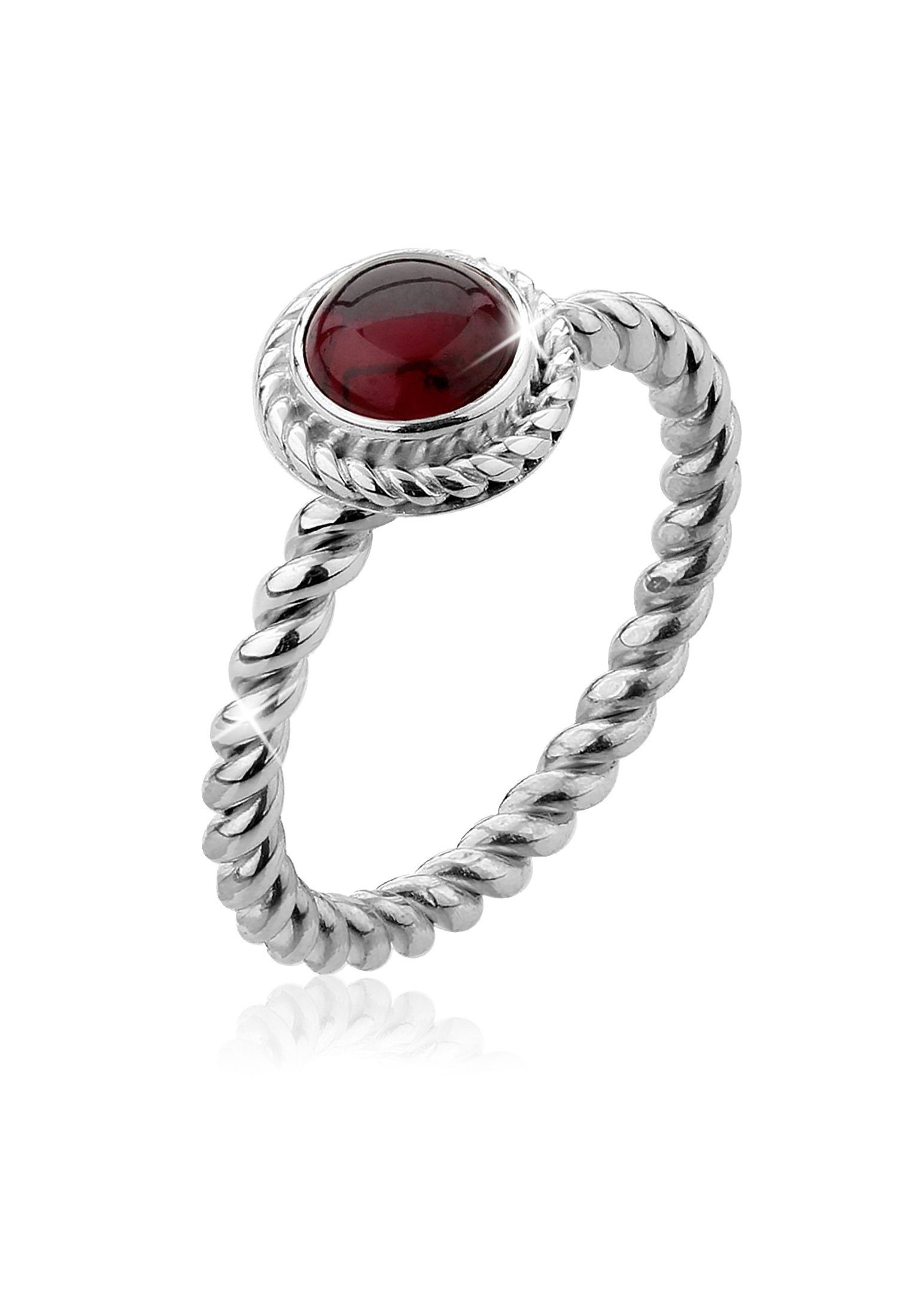 Fingerring Granat Geburtsstein Januar Trend Edel 925 Silber