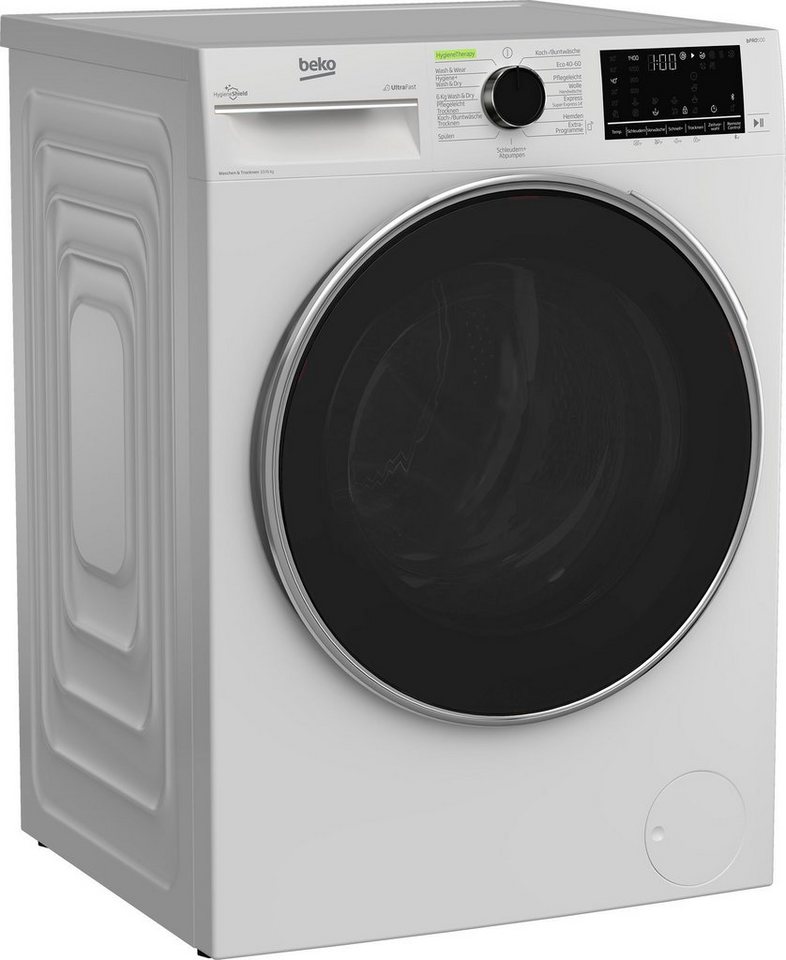 BEKO Waschtrockner B3DFT510442W, 10 kg, 6 kg, 1400 U/min, Hygiene+  (allergikergeeignet)