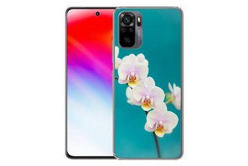 MuchoWow Handyhülle Orchidee - Blumen - Pflanze - Weiß - Lila, Phone Case, Handyhülle Xiaomi Redmi Note 10, Silikon, Schutzhülle