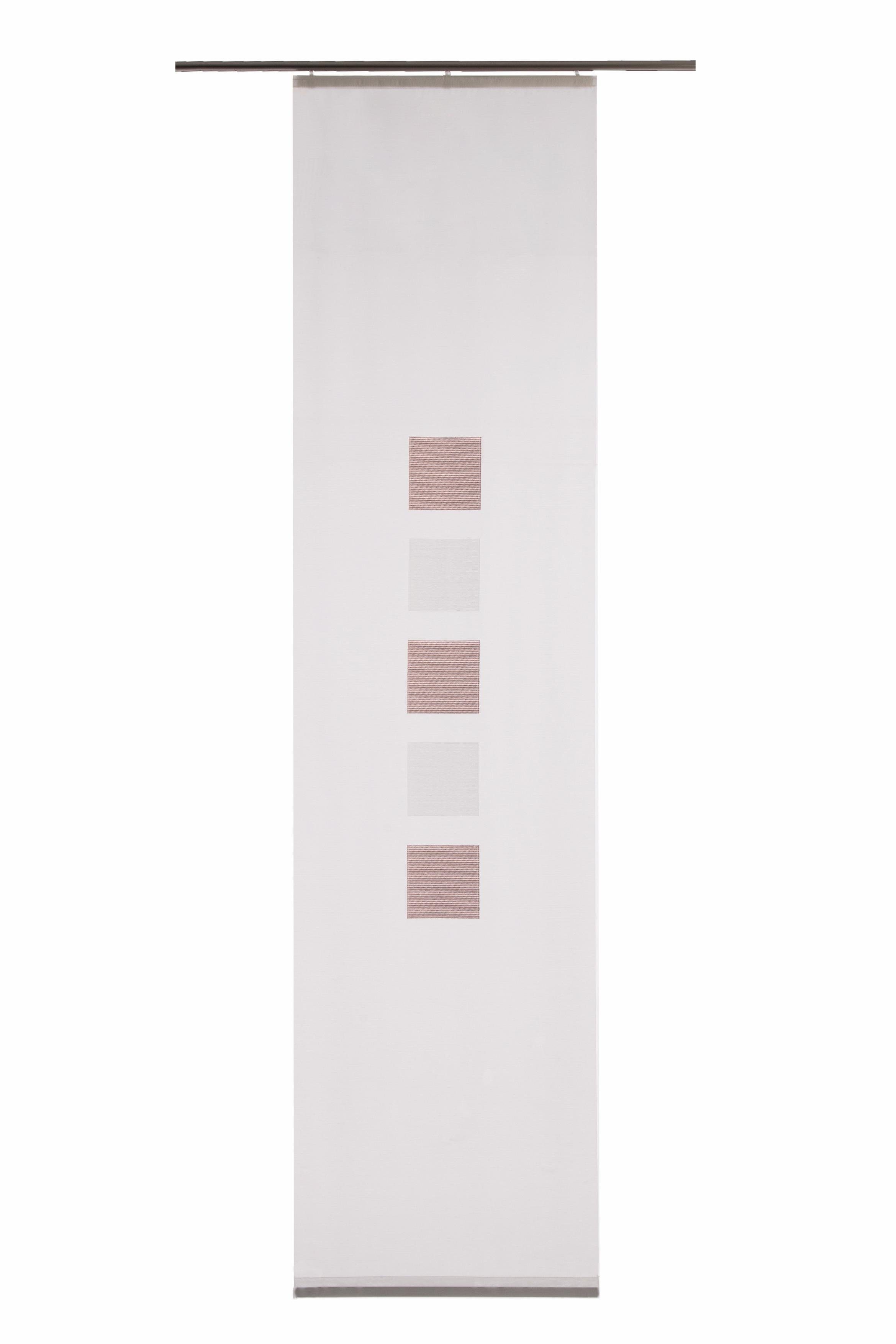 HOMING Schiebegardine Elias (1 St), Klettband, halbtransparent, Scherli, geometrisch, modern, Wohnzimmer, Schlafzimmer