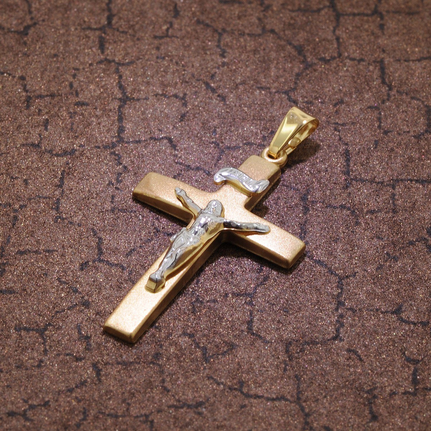 trendor 750 mm Gold Karat) 35 x Kreuzanhänger 19 Kruzifix- (18
