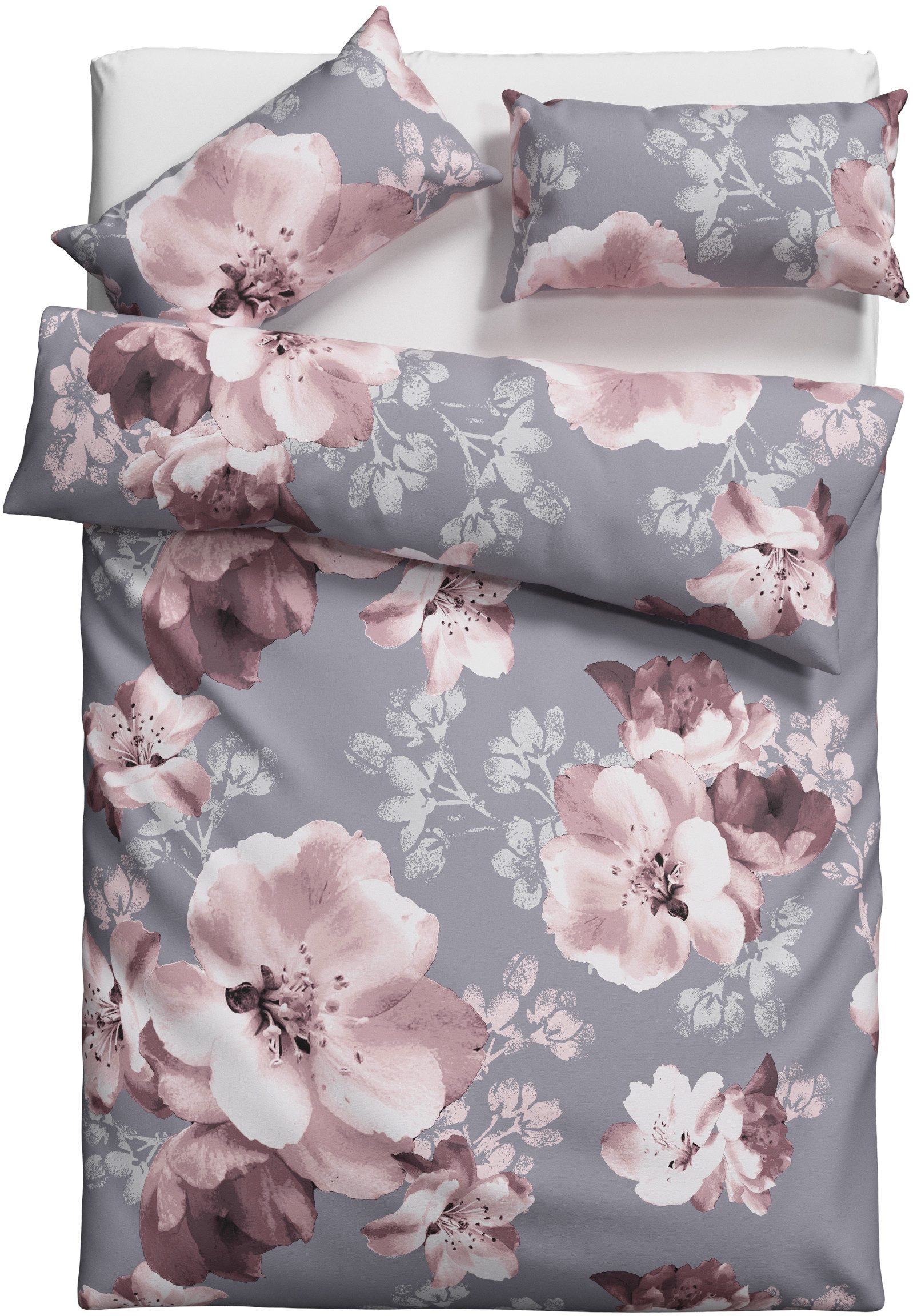 OTTO home Bettwäsche MELINA, Renforcé, 2 teilig, florale Bettwäsche mit Reißverschluss, ab Gr. 135x200 cm – Bild 2 von 5