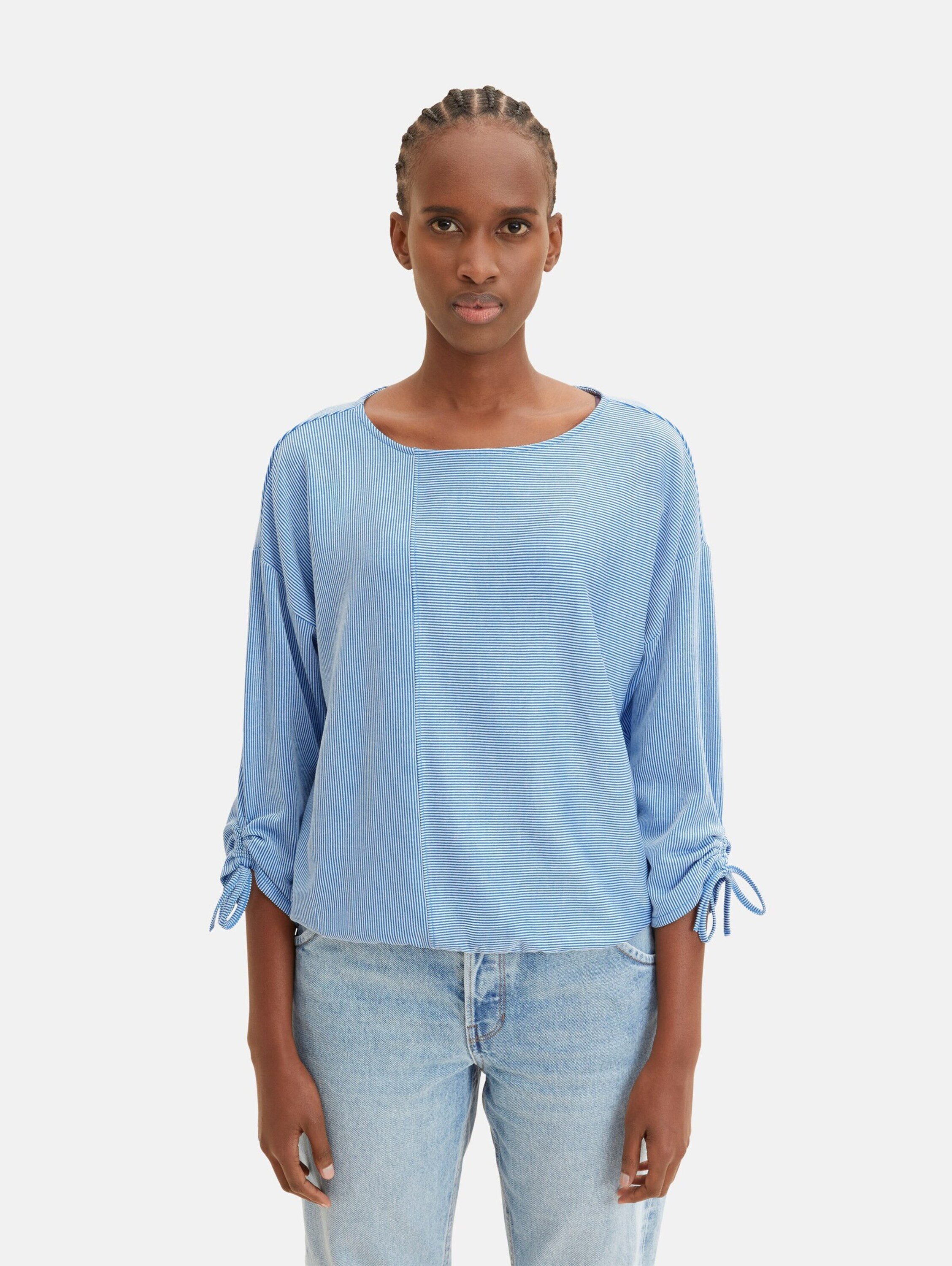 TOM TAILOR Denim 3/4-Arm-Shirt (1-tlg) Drapiert/gerafft günstig online kaufen
