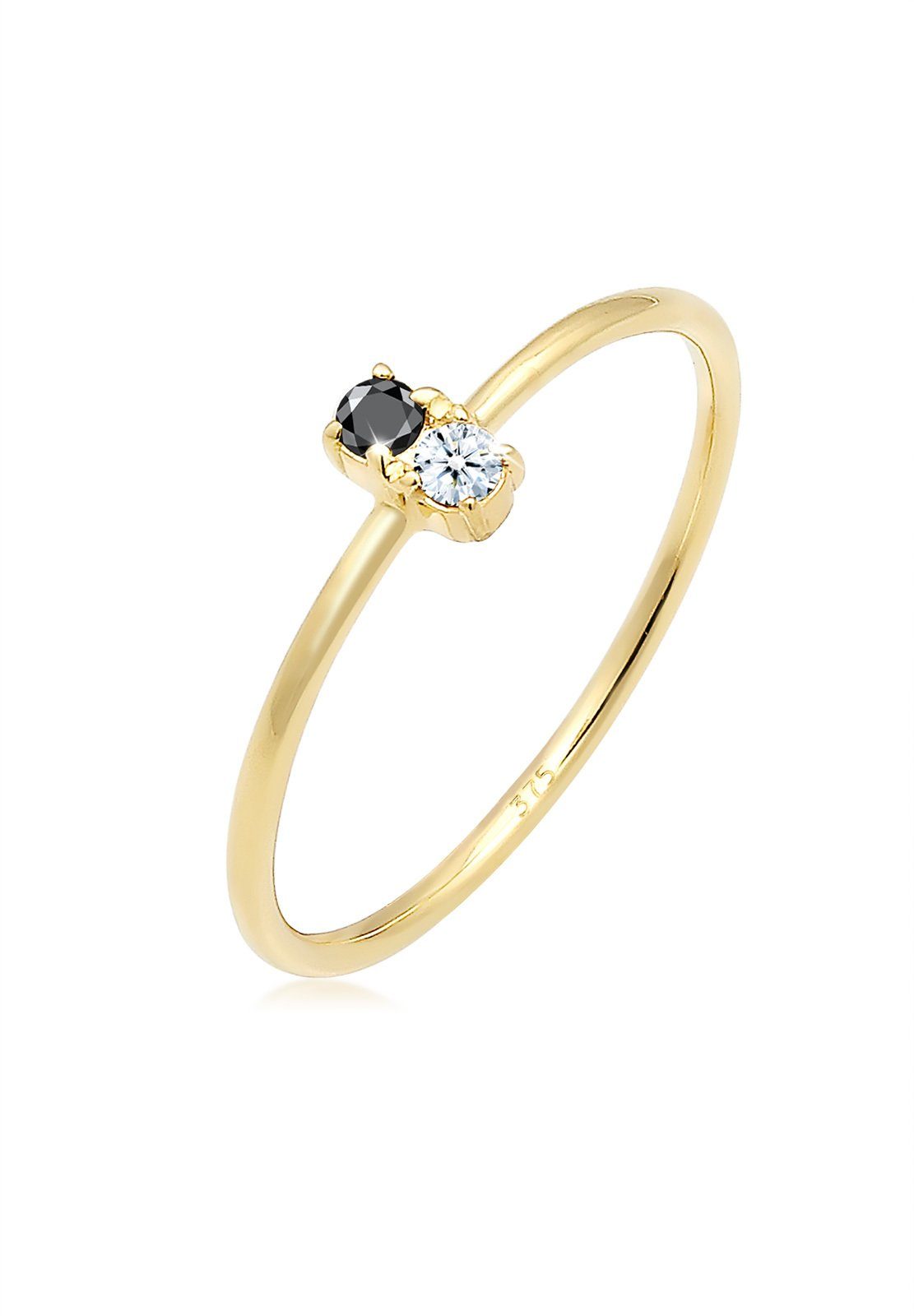 Elli DIAMONDS Verlobungsring Verlobungsring Schwarzer Diamant (0.06 ct) 375 Gelbgold