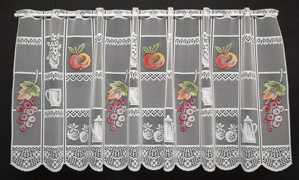 Gardinen Kranzusch Scheibengardine Früchte, Stangendurchzug, transparent, K günstig online kaufen