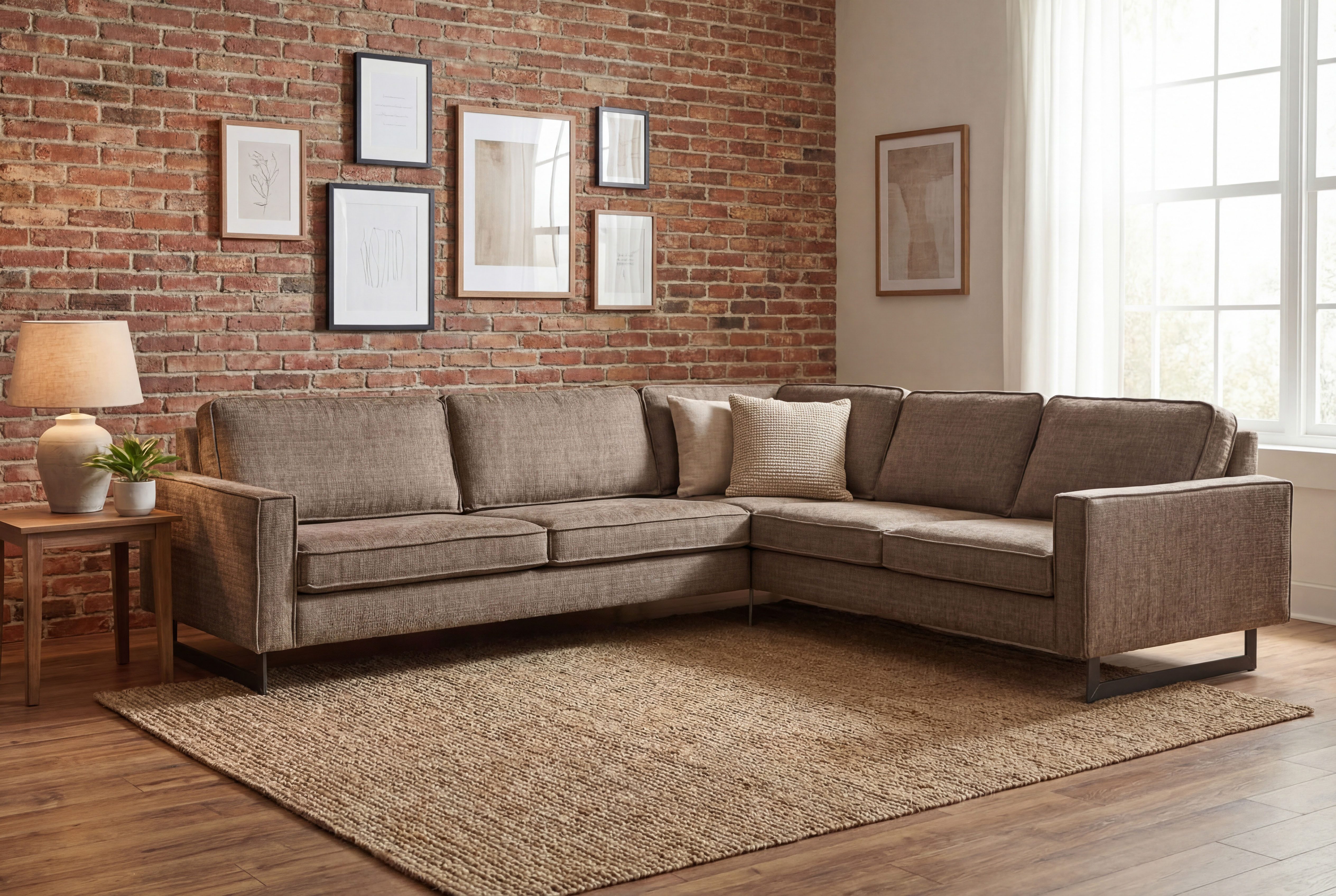 Home affaire Ecksofa Pinto, XXL, 250/290 cm, langer Schenkel, Ottomane, Cord, Chenille, Lederoptik, mit Keder, Metallfüße, Wellenunterfederung