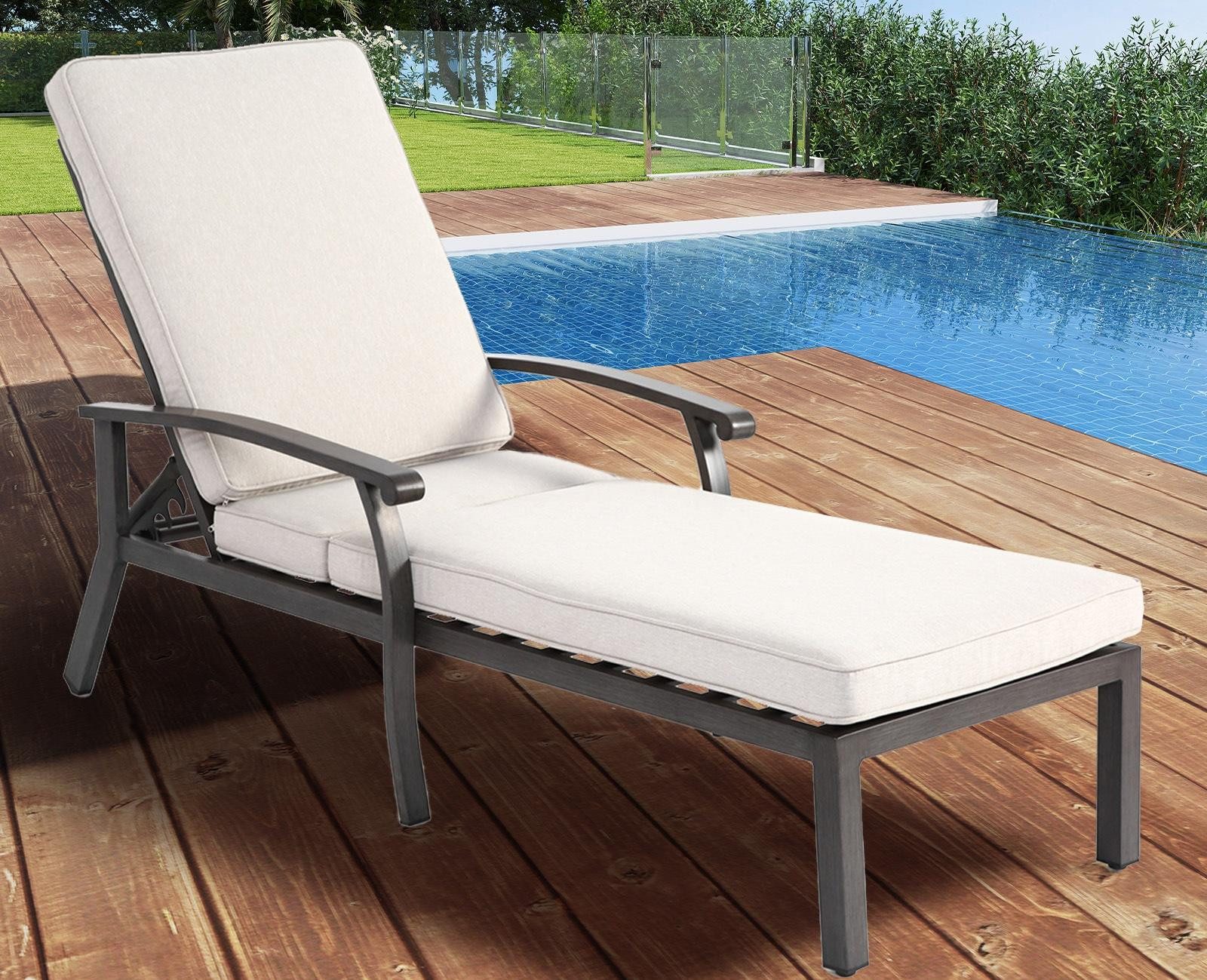 LVHOM Gartenliege Verstellbare Aluminium-Liege mit Kissen, günstig online kaufen