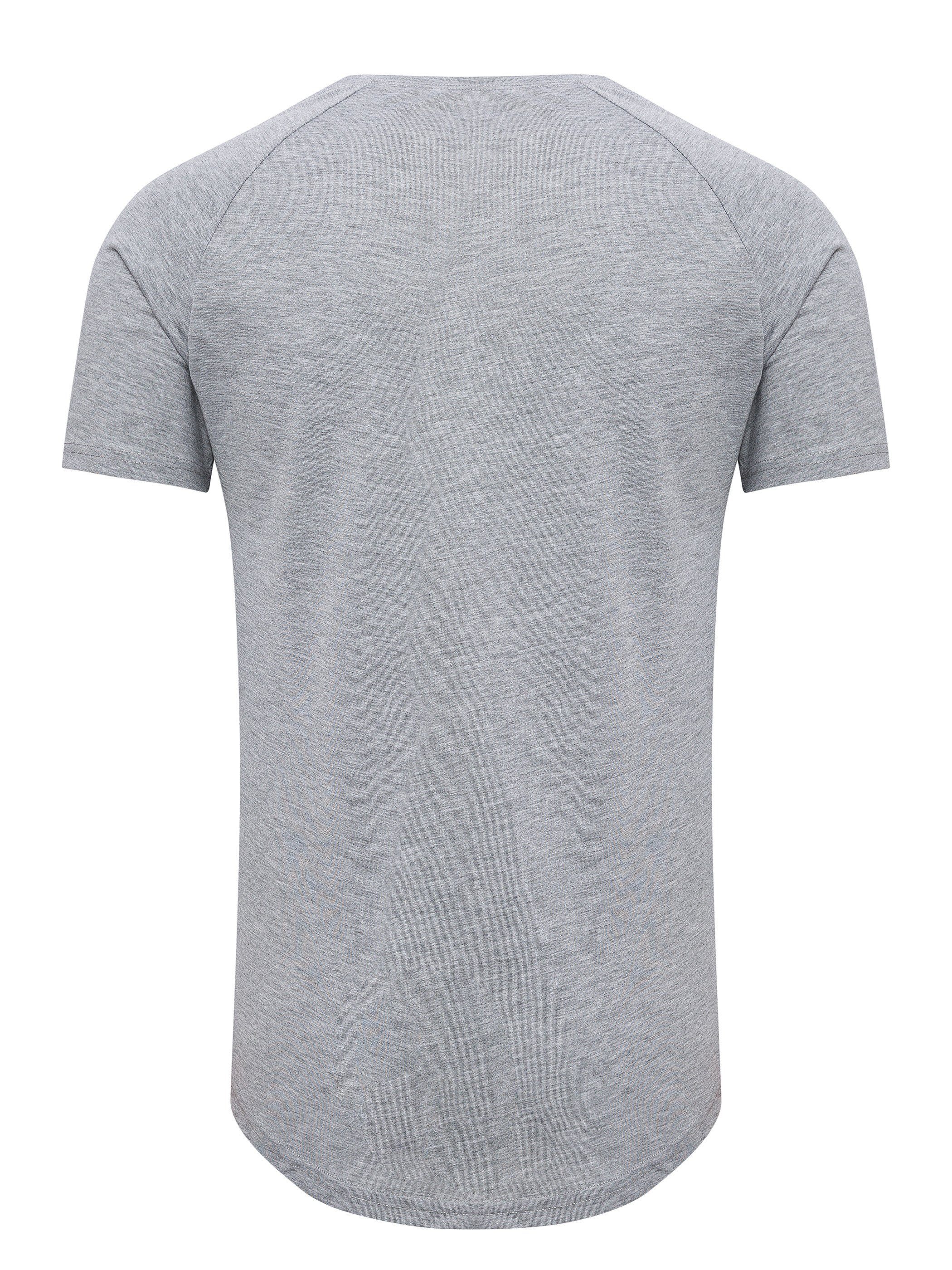 Oversize (1-tlg) Crew Pittman Tee Neck Pittman (163907) dapple - Basic T-Shirt gray Quin