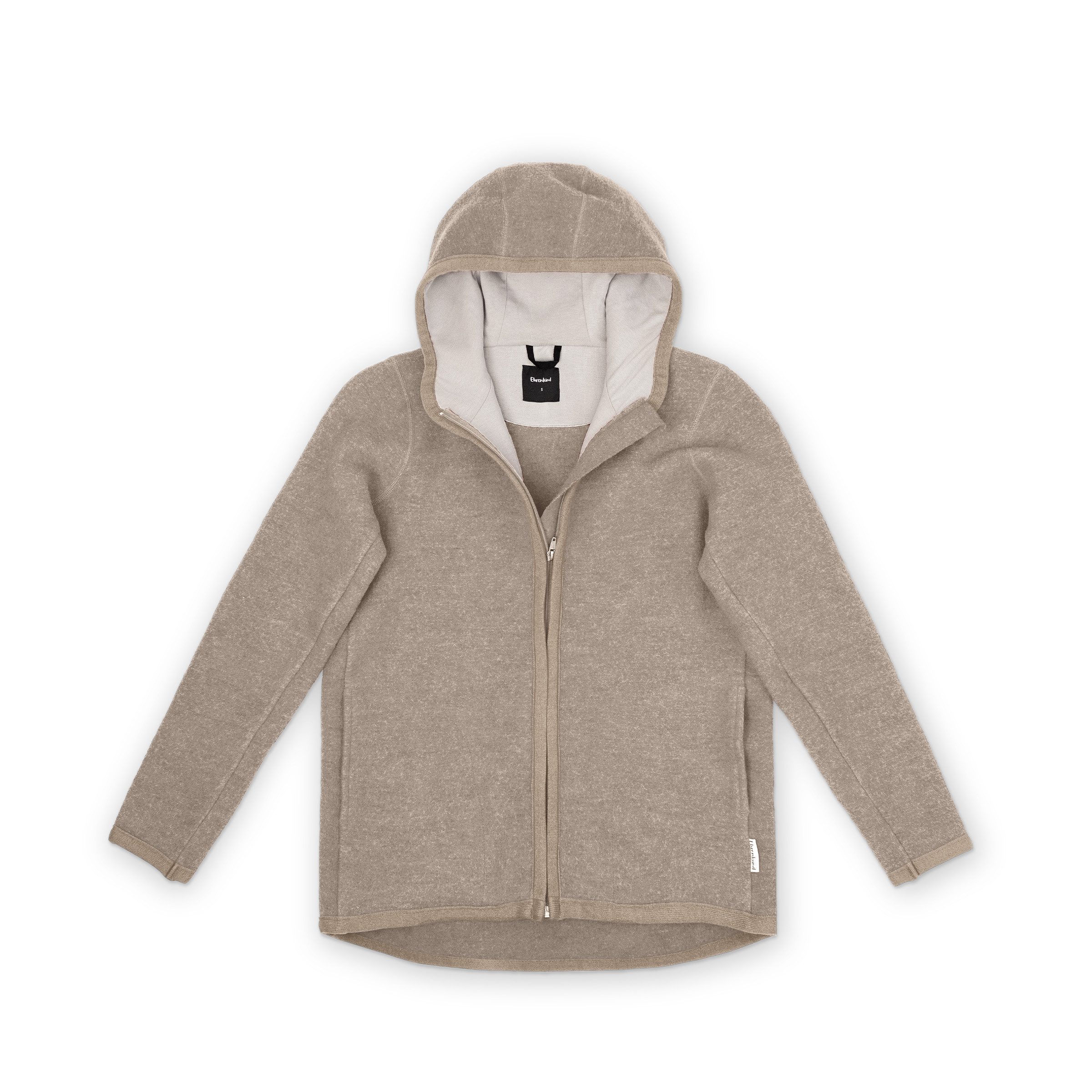 Ehrenkind Walkjacke Damen-Walkjacke aus Merino-Schurwolle mit Kapuze Atmungsaktiver Wollwalk aus reiner Merino-Schurwolle