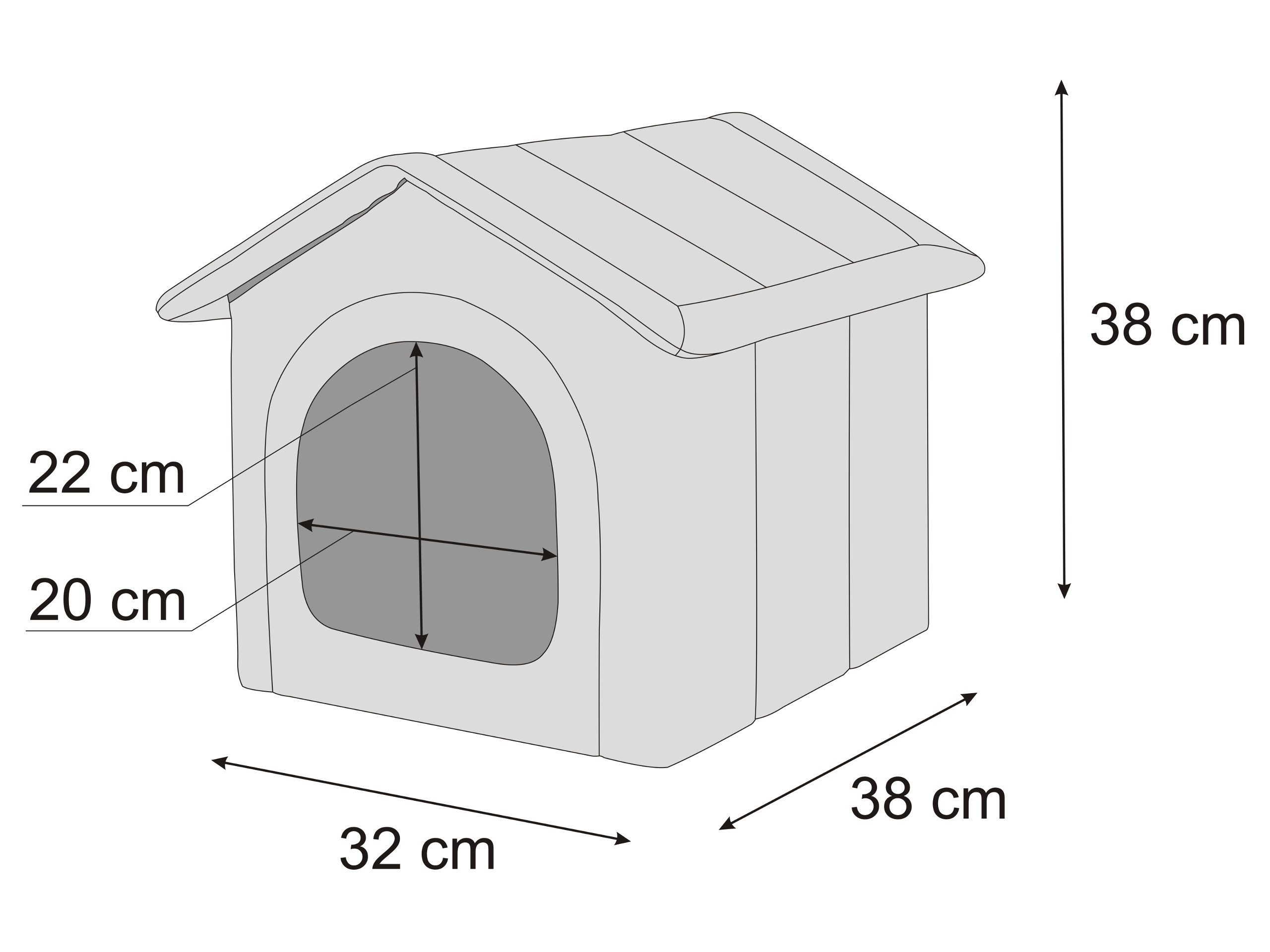 Hobbydog Hundehütte Hundehöhle Tierbett mit Reißverschlussdach, faltbar und pflegeleicht, Schaumstoffwände, wasserabweisend, 6 Größen