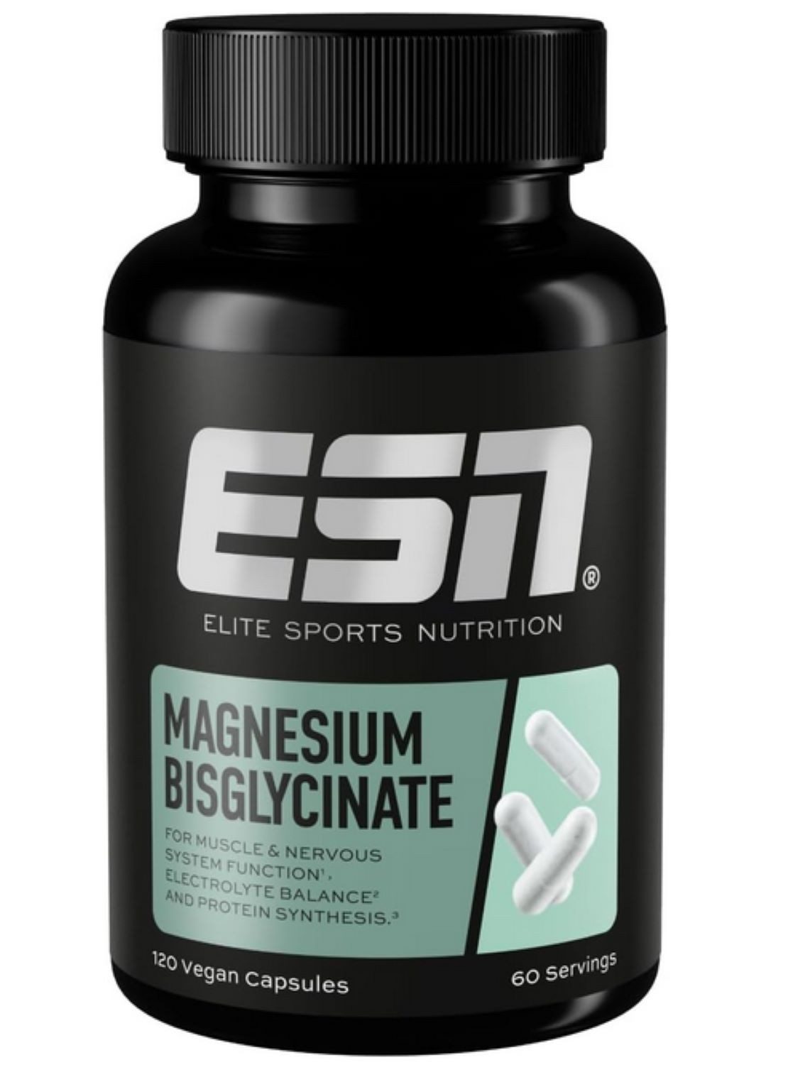 ESN ESN Magnesium 120 Kapseln Magnesiumbisglycinat Kapseln, 96 g, Magnesium als Bisglycinat