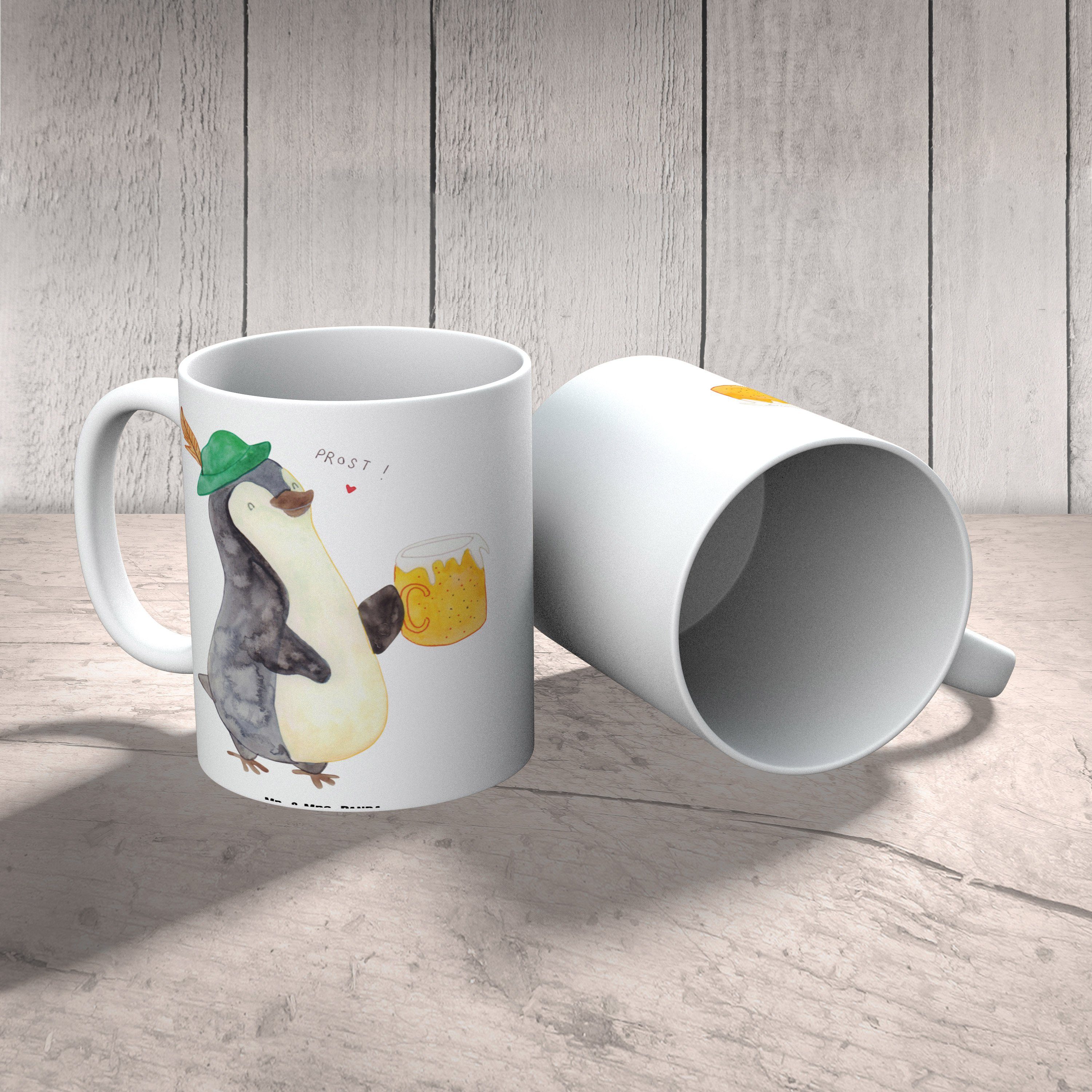 Mr. & Mrs. Panda Tasse Pinguin Bier - Weiß - Geschenk, XL Becher, Feierabend, XL Tasse, Groß, XL Tasse Keramik