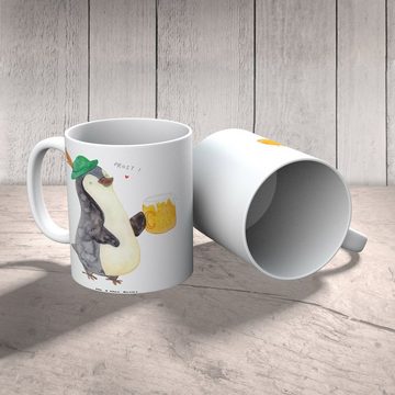 Mr. & Mrs. Panda Tasse Pinguin Bier - Weiß - Geschenk, XL Becher, Feierabend, XL Tasse, Groß, XL Tasse Keramik, Liebevolles Design