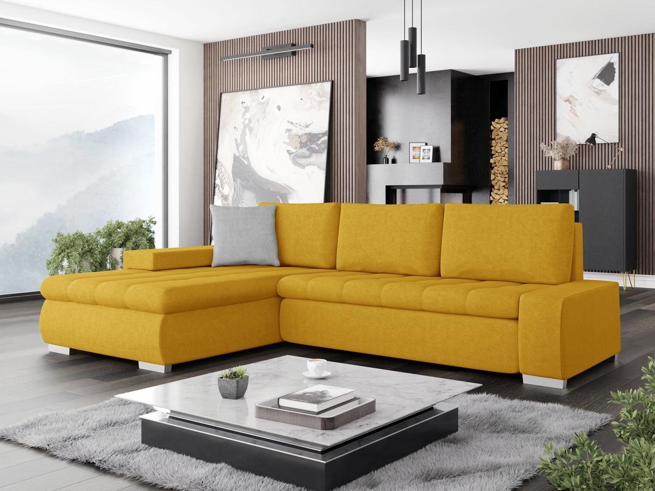 Schlaffunktion MIRJAN24 Polsterecke Ecksofa mit Universell Orkan Mini, Bettkasten, und L-Form